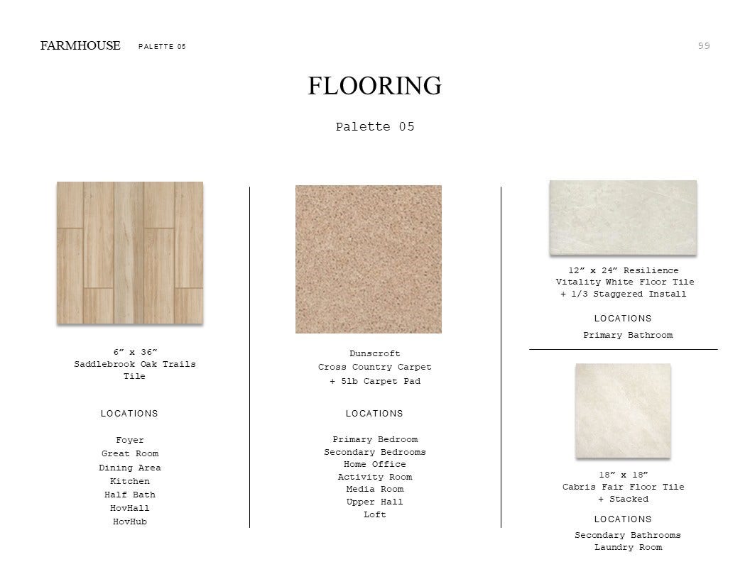 655 Daniels Lake Lane, Dayton, TX 77535 Farmhouse Look Palette 5: Flooring Selection Sheet (*Artist rendering used for illustration purposes only.)