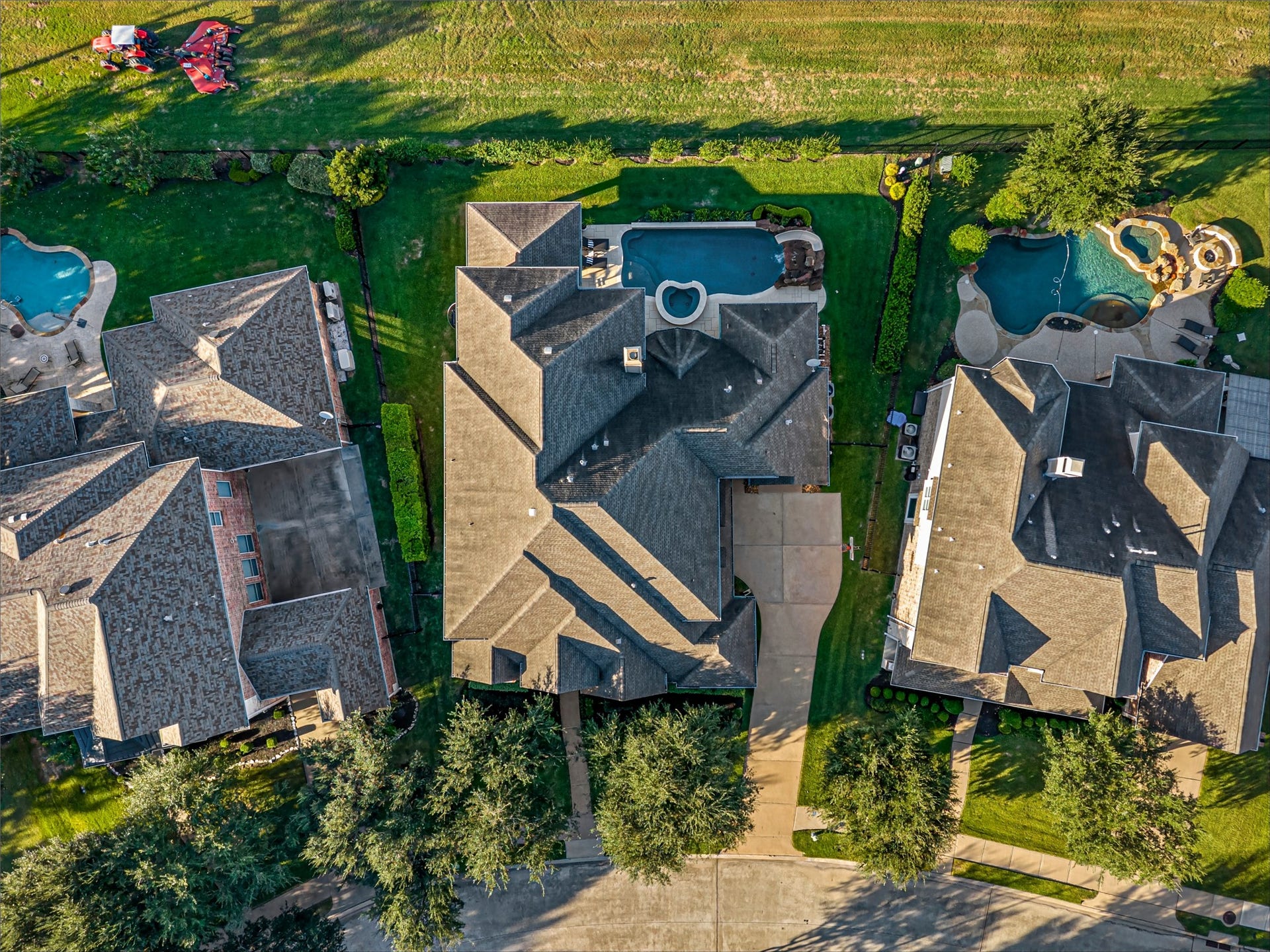 8642 Chickasaw Plum Way, Katy, TX 77494 Aerial view of the expansive home with no back neighbors.