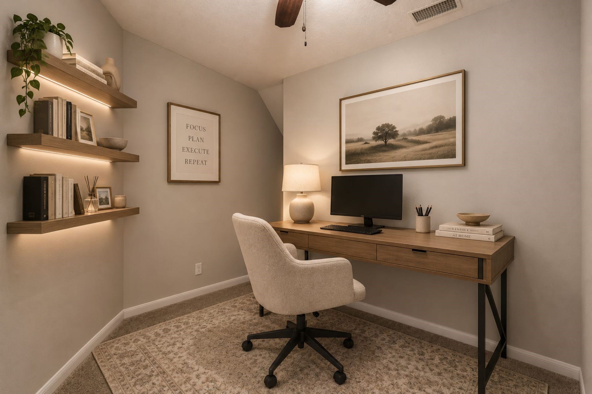 Virtually staged flex space.