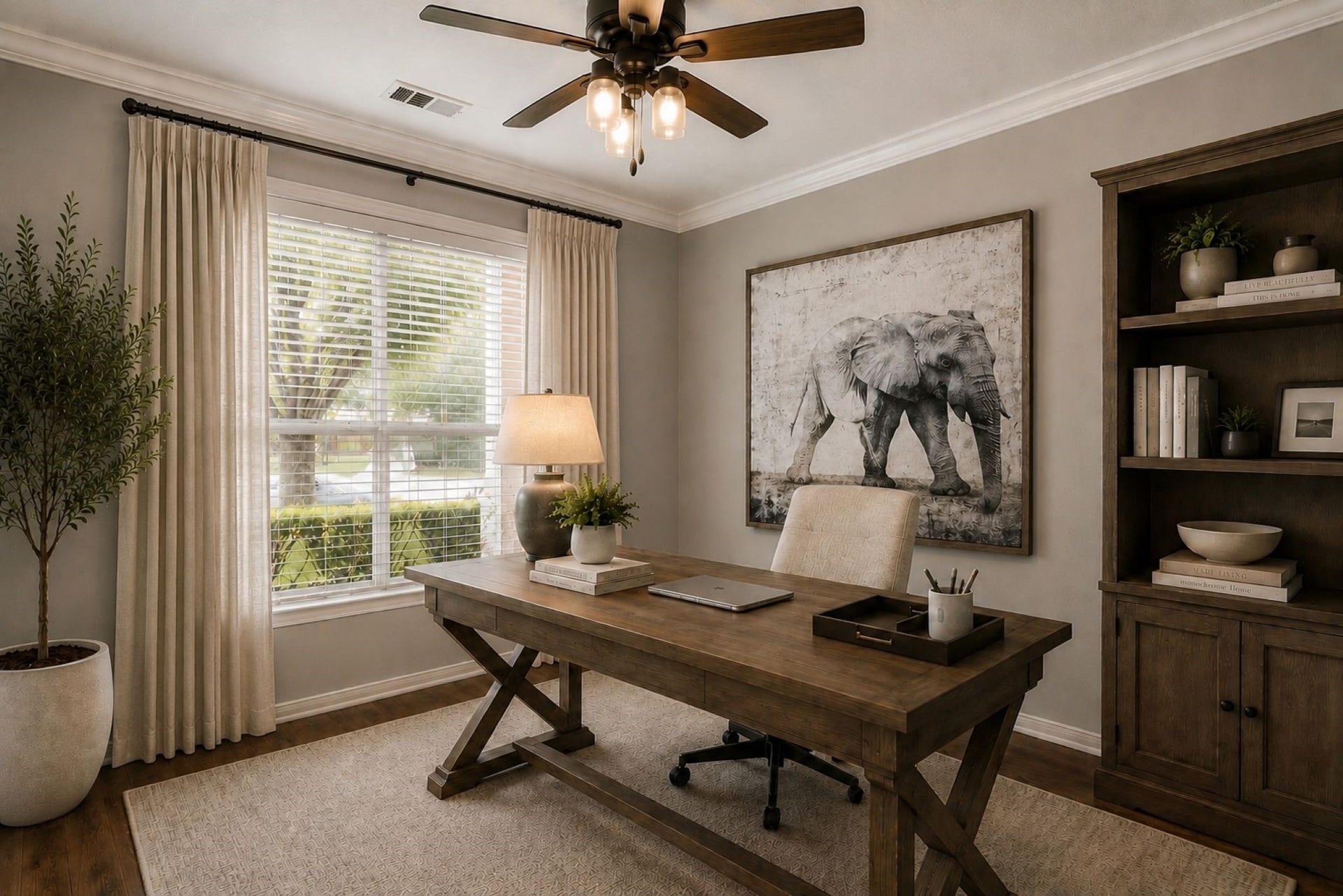 Virtually staged office