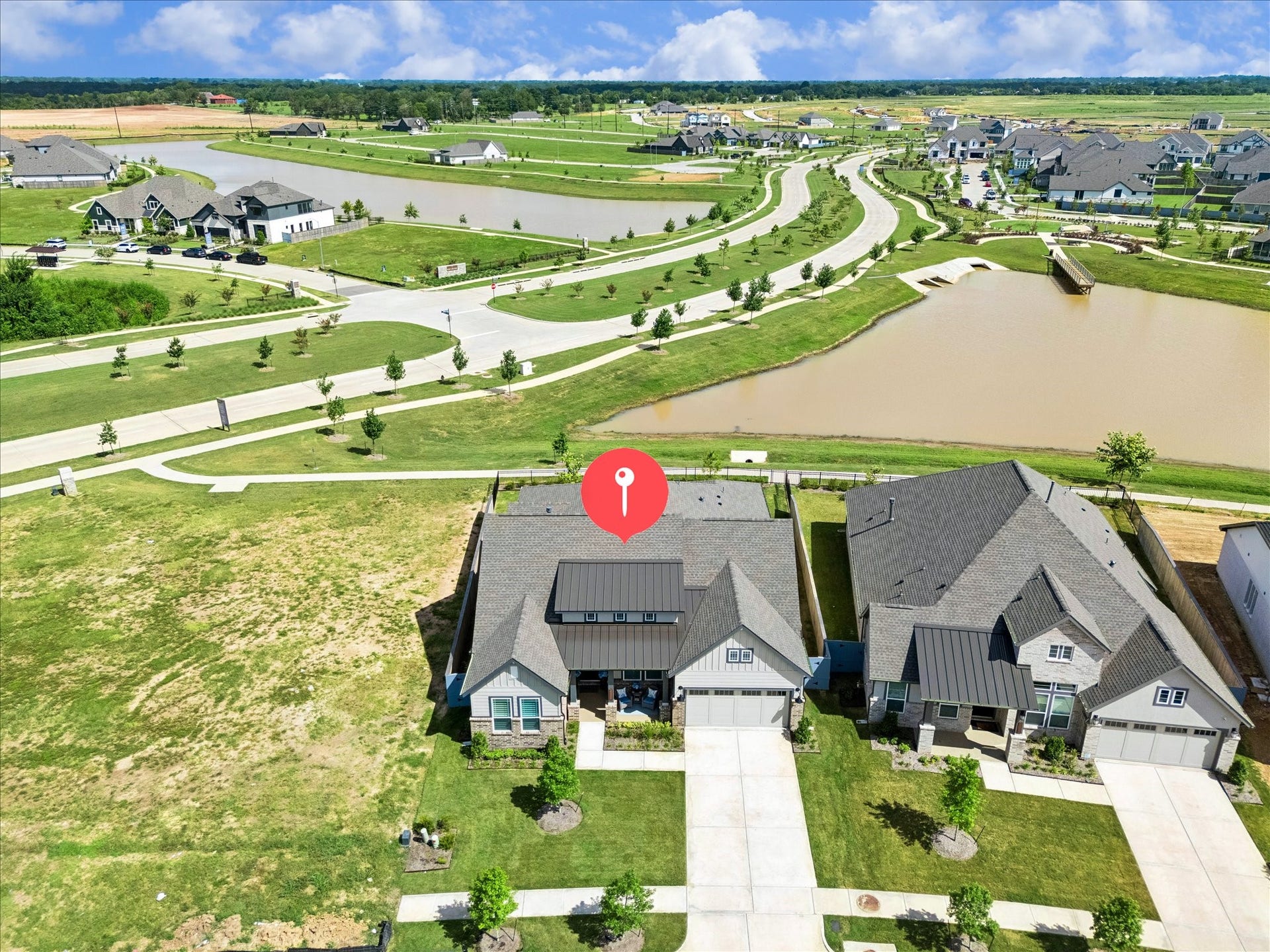 32438 Violet Dancer Court, Fulshear, TX 77441 Aerial view and property location.