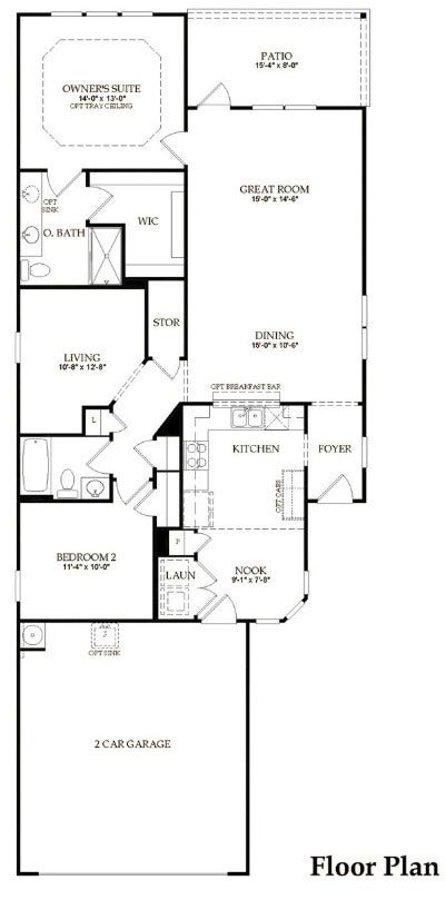 2938 Cone Flower Drive, Richmond, TX 77469 Floor plan shown is a mirror image of actual home. Driveway is located on right side.