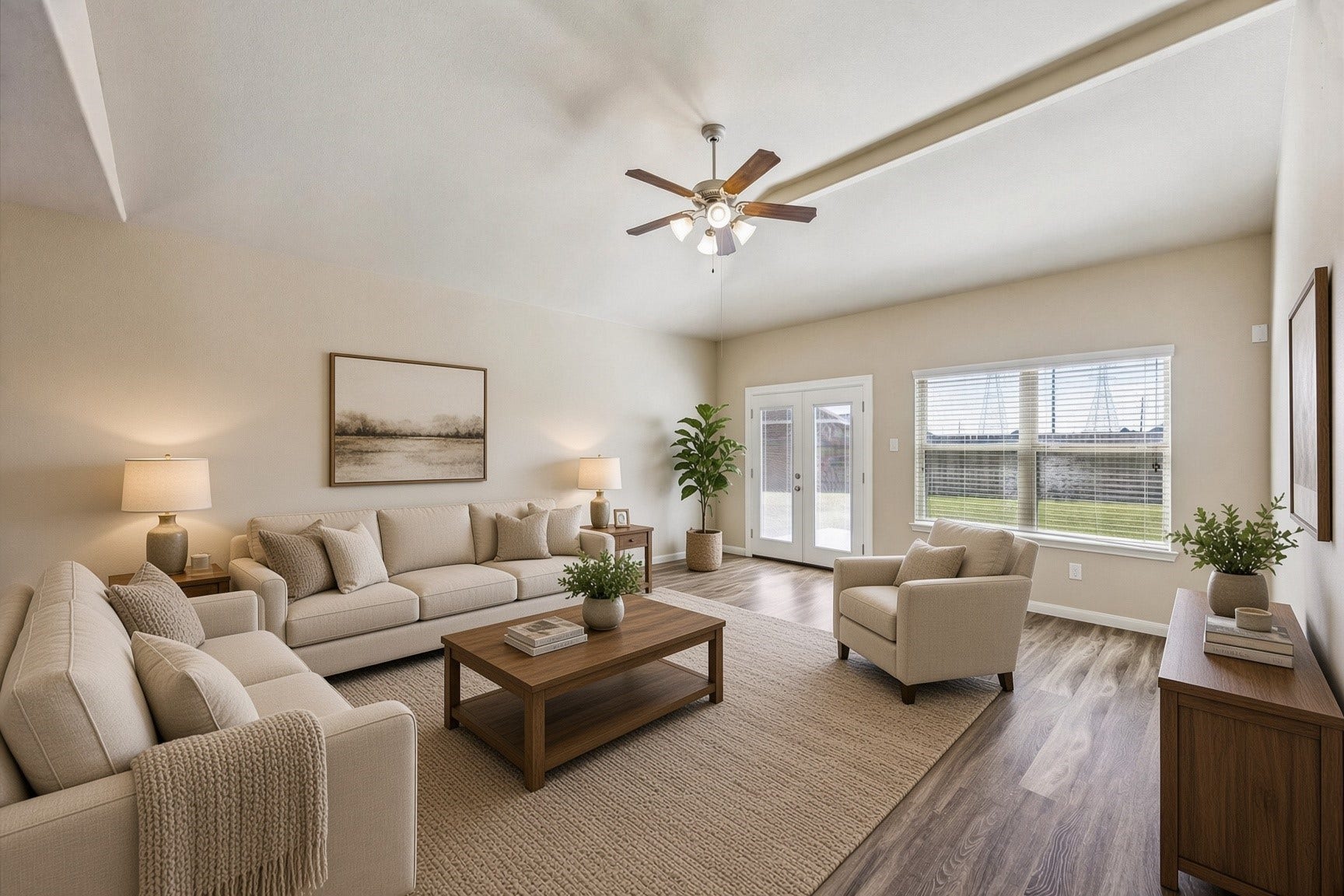 9306 Rustic Bay Court, Cypress, TX 77433 Living room *Virtually staged*
