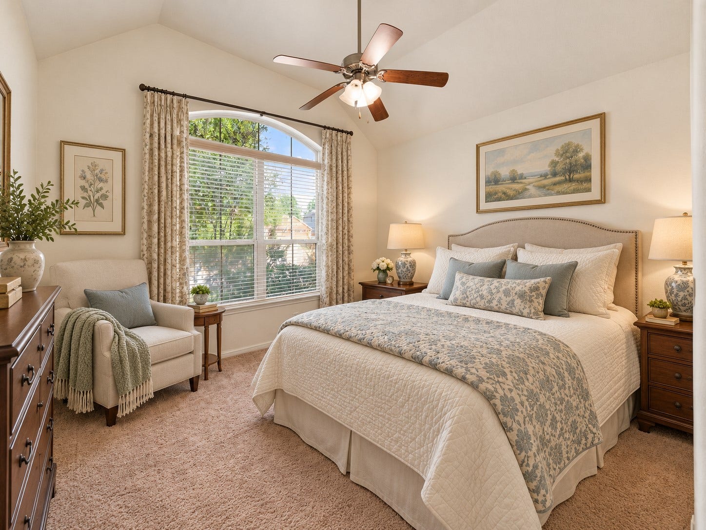 134 Meadow Landing Drive, Conroe, TX 77384 This photo is digitally staged to show the potential of one of the 2 additional bedrooms on the first floor. A ground level room is perfect for multi-generational living, guests, and/or children.