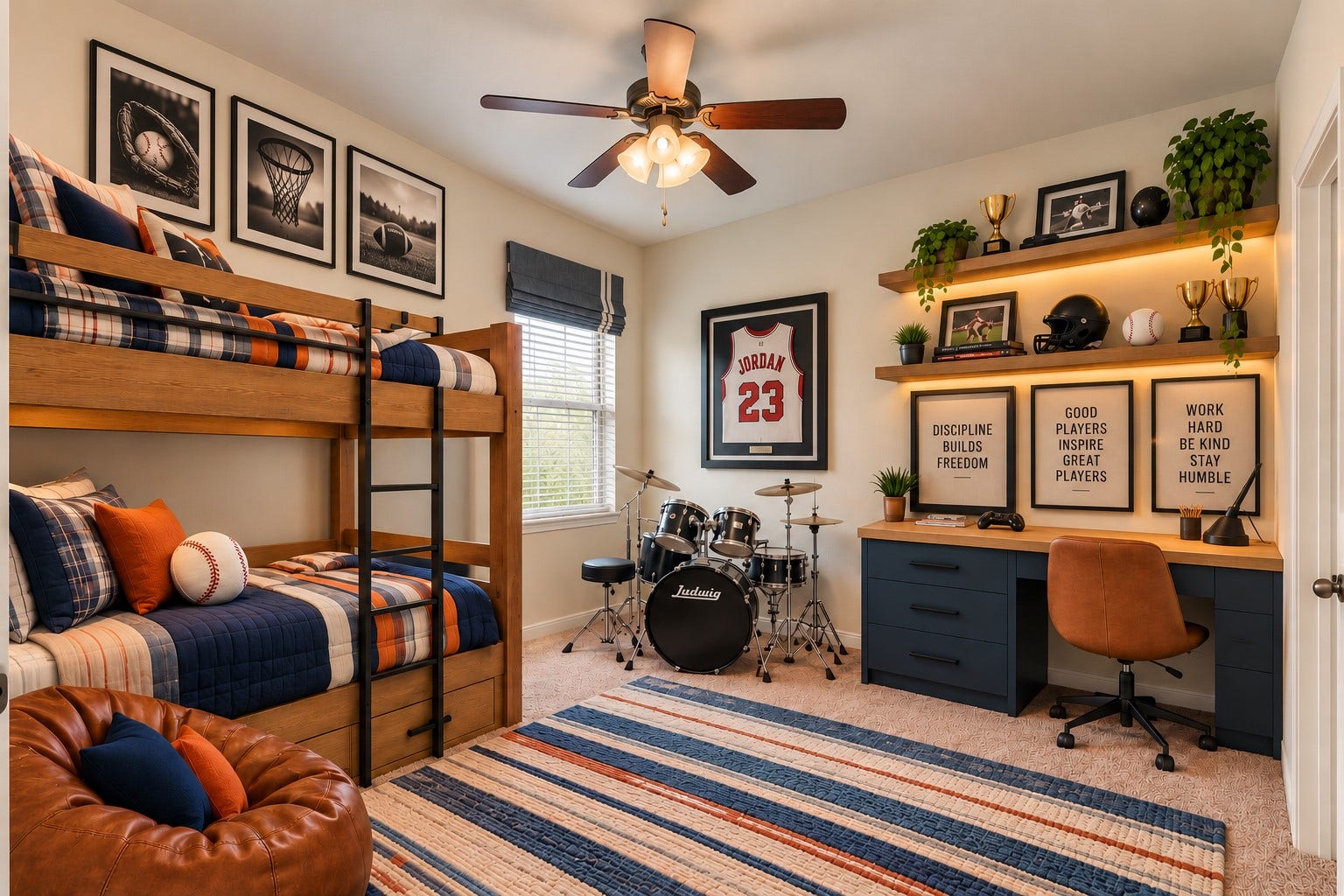 134 Meadow Landing Drive, Conroe, TX 77384 This photo is digitally staged to show the potential of one of the 2 additional bedrooms on the first floor. A ground level room is perfect for multi-generational living, guests, and/or children.