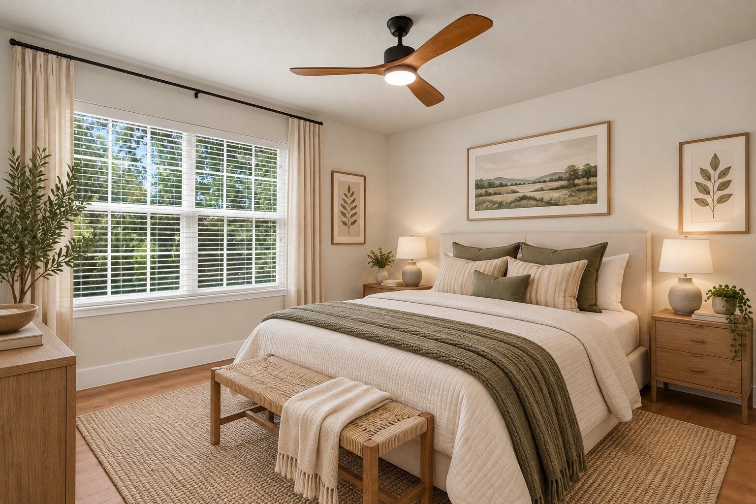 78 Heritage Mill, The Woodlands, TX 77375 Charming fourth bedroom upstairs featuring gorgeous new wood flooring, large windows overlooking lush greenery, and a bright, spacious layout offering comfort and privacy.