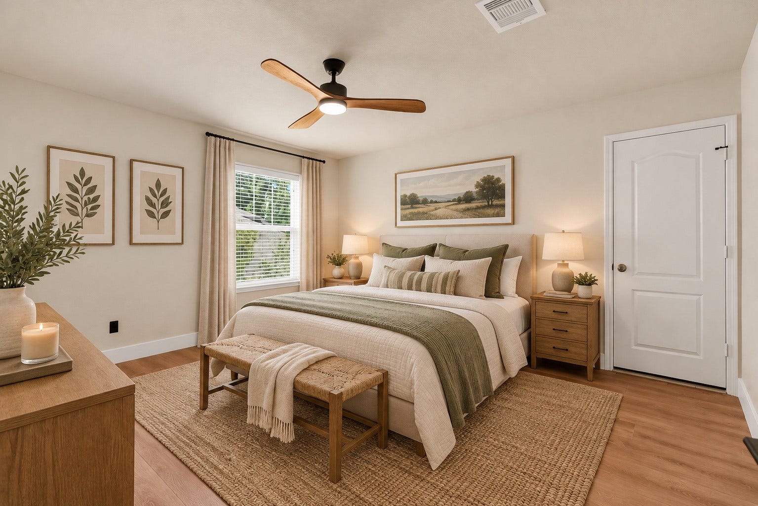 78 Heritage Mill, The Woodlands, TX 77375 Inviting third bedroom upstairs featuring gorgeous new wood flooring, abundant natural light, and a spacious, versatile layout ideal for family or guests.