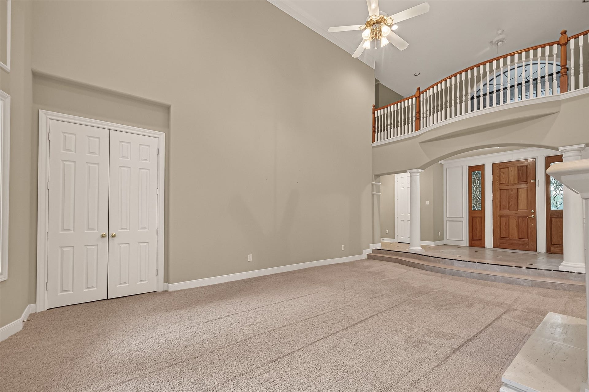 This view of the Formal Living Room shows the "Christmas Tree Closet"