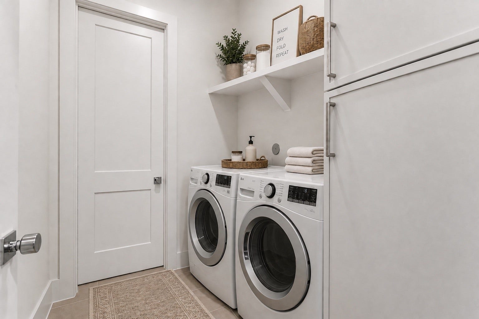 Conveniently Located  Conveniently situated adjacent to the Primary Bath and primary closet,
our laundry area ensures easy access for a seamless and efficient routine. Enjoy the convenience
of a well-placed space for all your laundry needs.