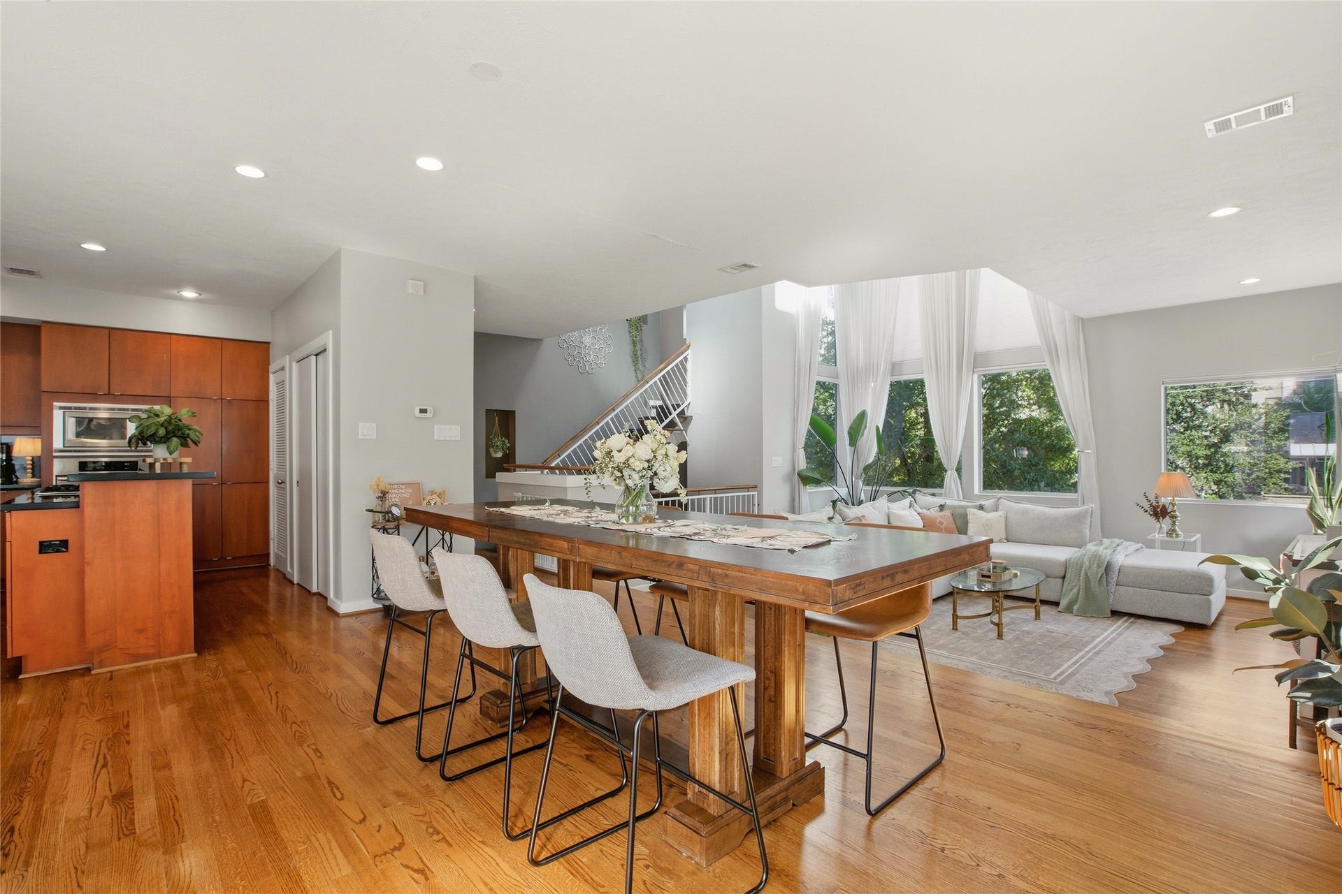 1803 Oneil Street, #C, Houston, TX 77019 Kitchen, dining & living connect in one seamless open floor plan.