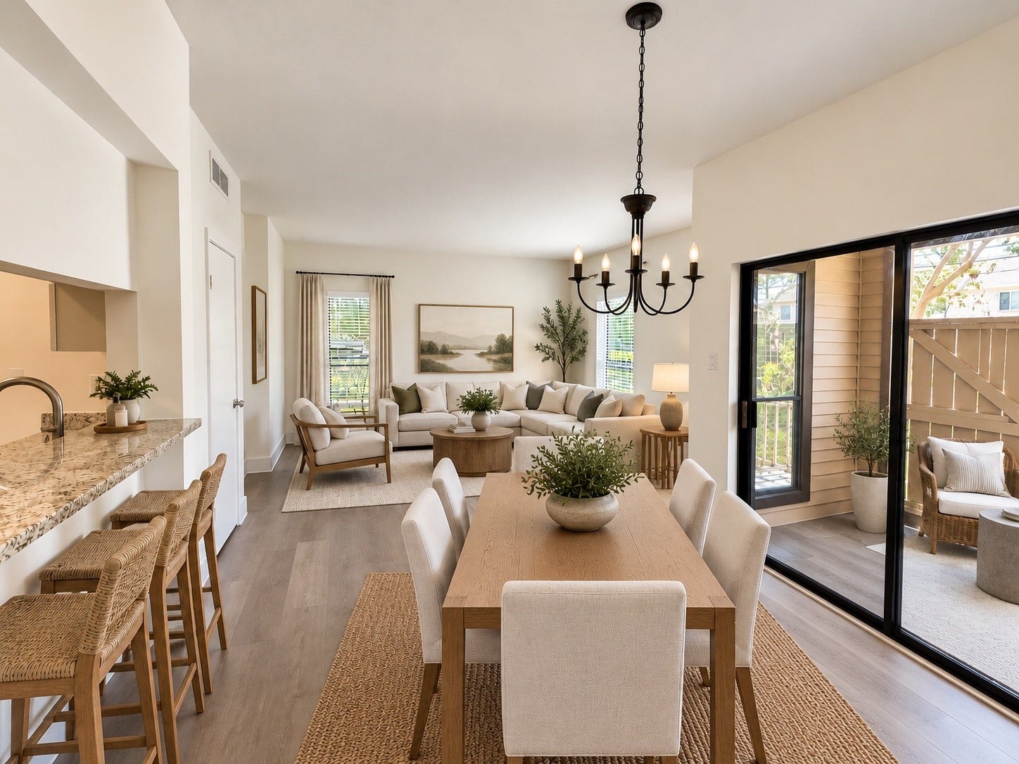 2025 Augusta Drive, #207, Houston, TX 77057 Dining Room is Virtually Staged with Ai Enhancements