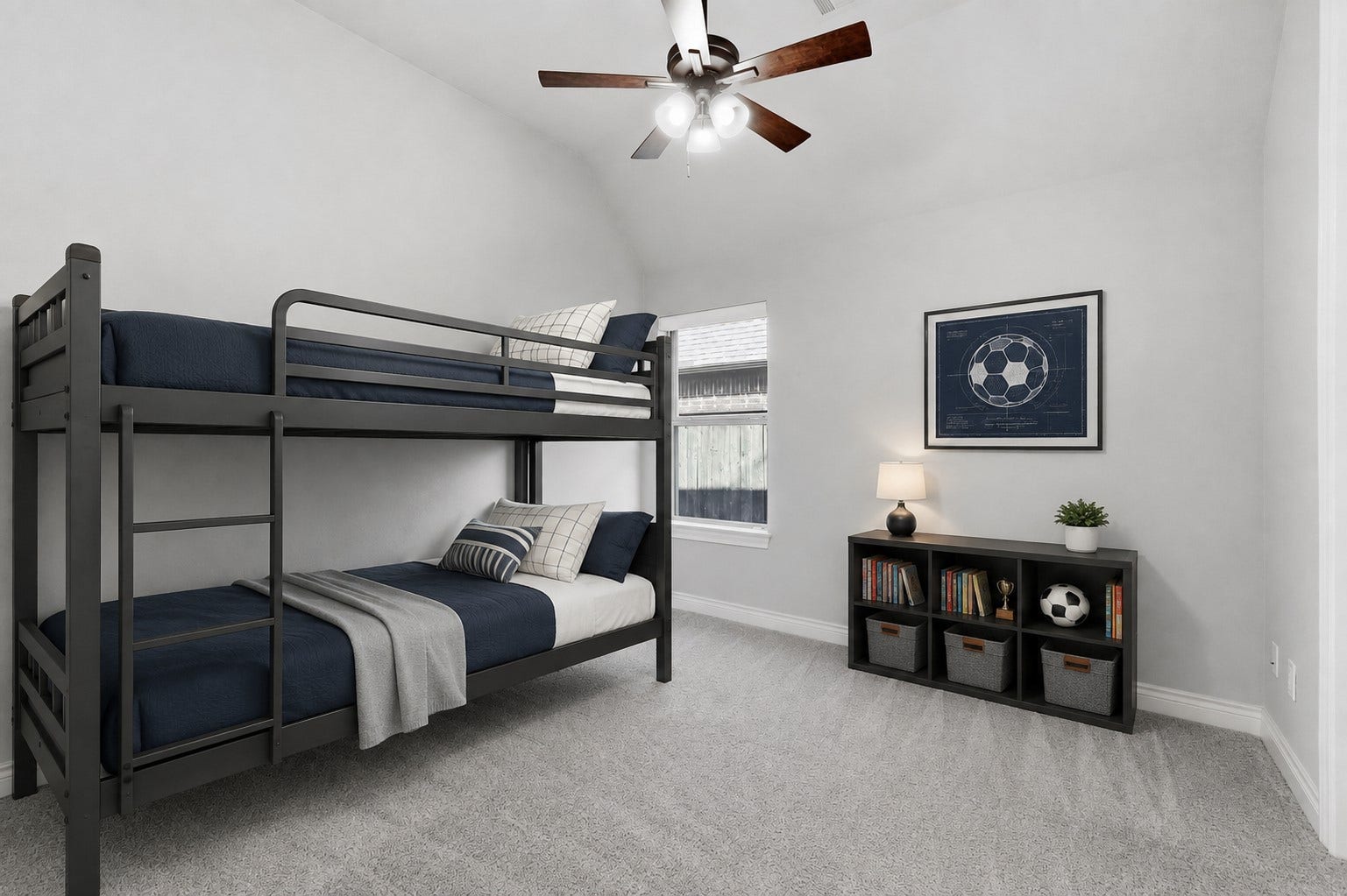 15223 Prairie Dog Town Lane, Cypress, TX 77433 (Virtually staged) Versatile secondary bedroom featuring a spacious layout and plenty of room to create a fun and functional retreat.