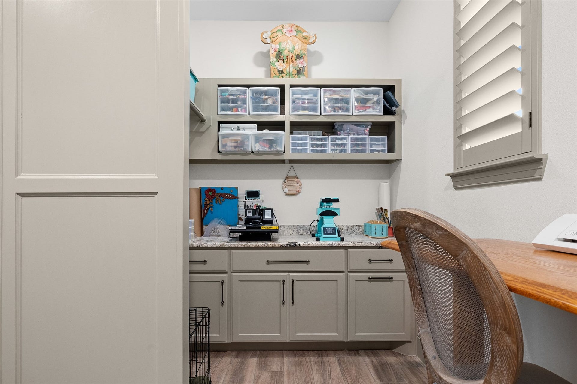 8603 Woods Hollow Trail, Fulshear, TX 77406 Also in the laundry room is craft workspace and drying rod.