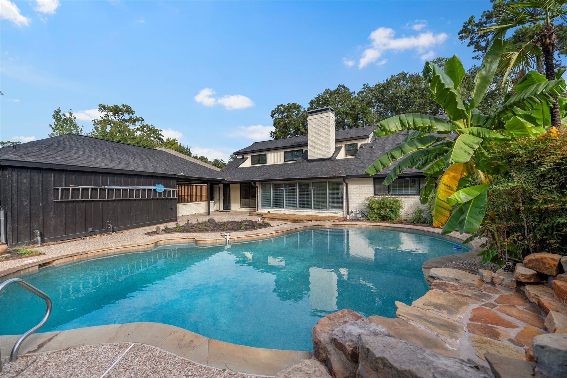 1123 Candlelight Lane, Houston, TX 77018 Backyard with Swimming Pool