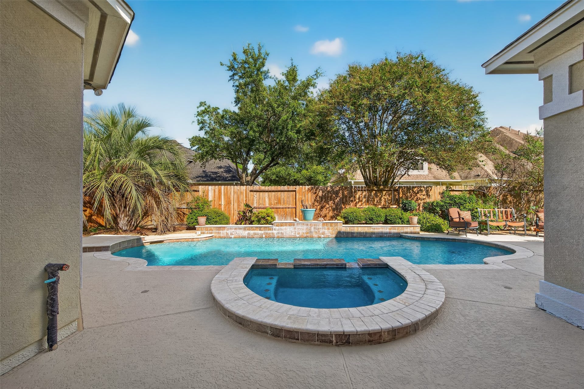 View of the pool from the formal living room