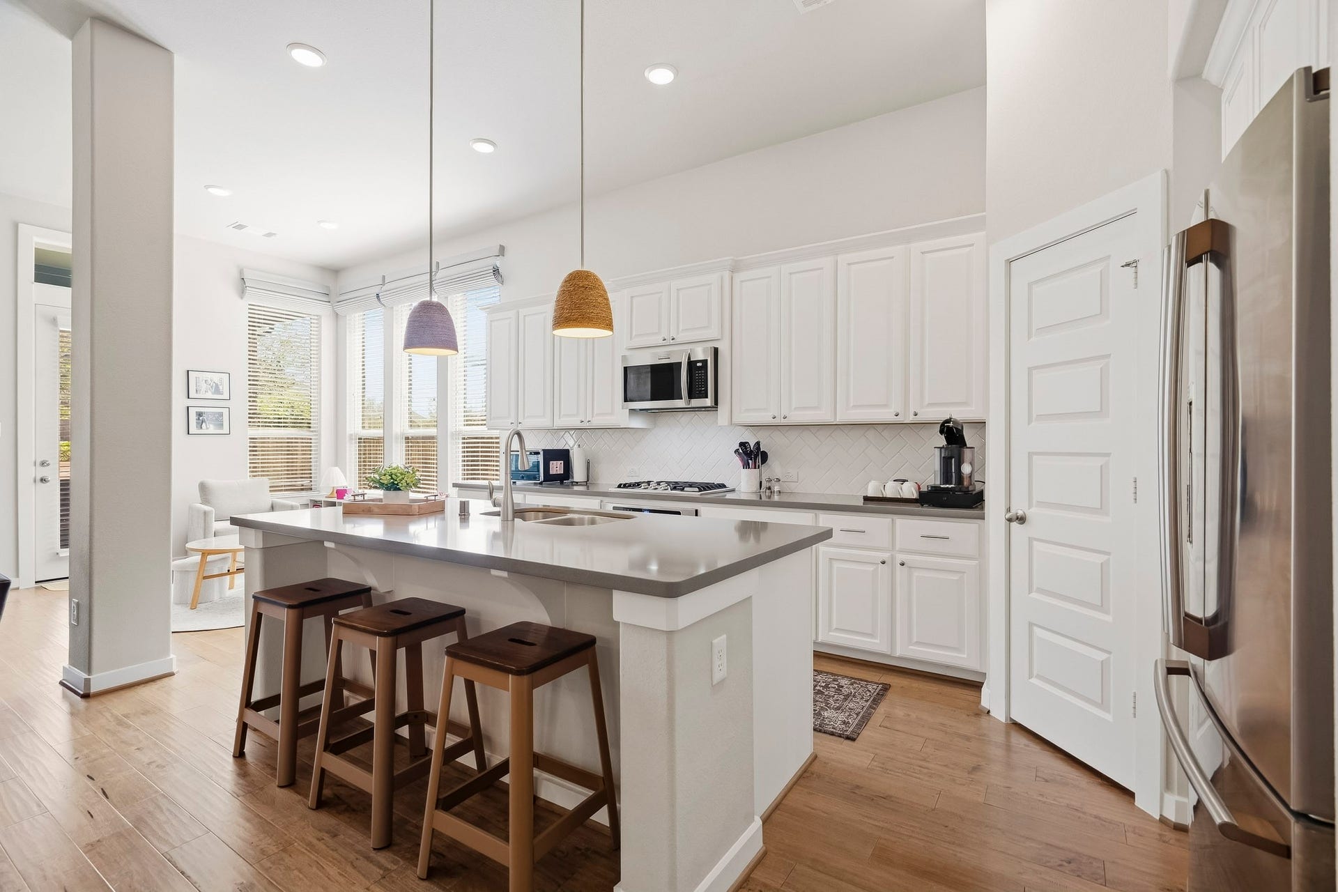 This kitchen will not disappoint! There is plenty of storage and counterspace making this kitchen every chef's dream! It opens to the family room and breakfast nook making it perfect to host any event or holiday!