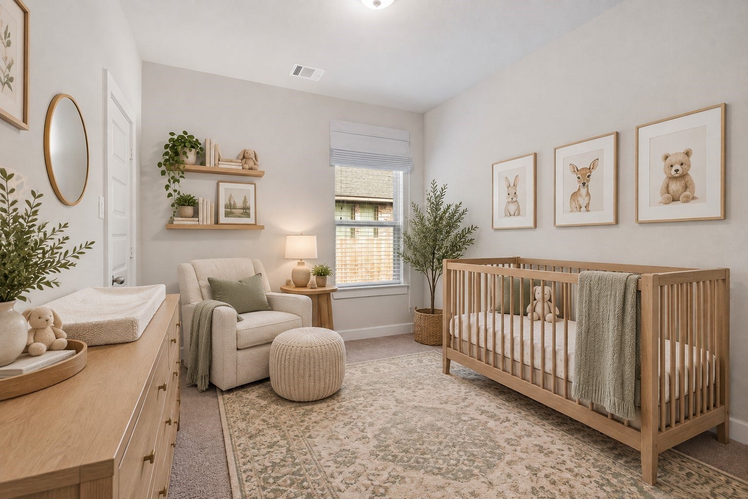 Nestled down its own private hallway, the final secondary bedroom is complete with plush carpet, bright natural light, and a spacious closet *This photo has been virtually staged.