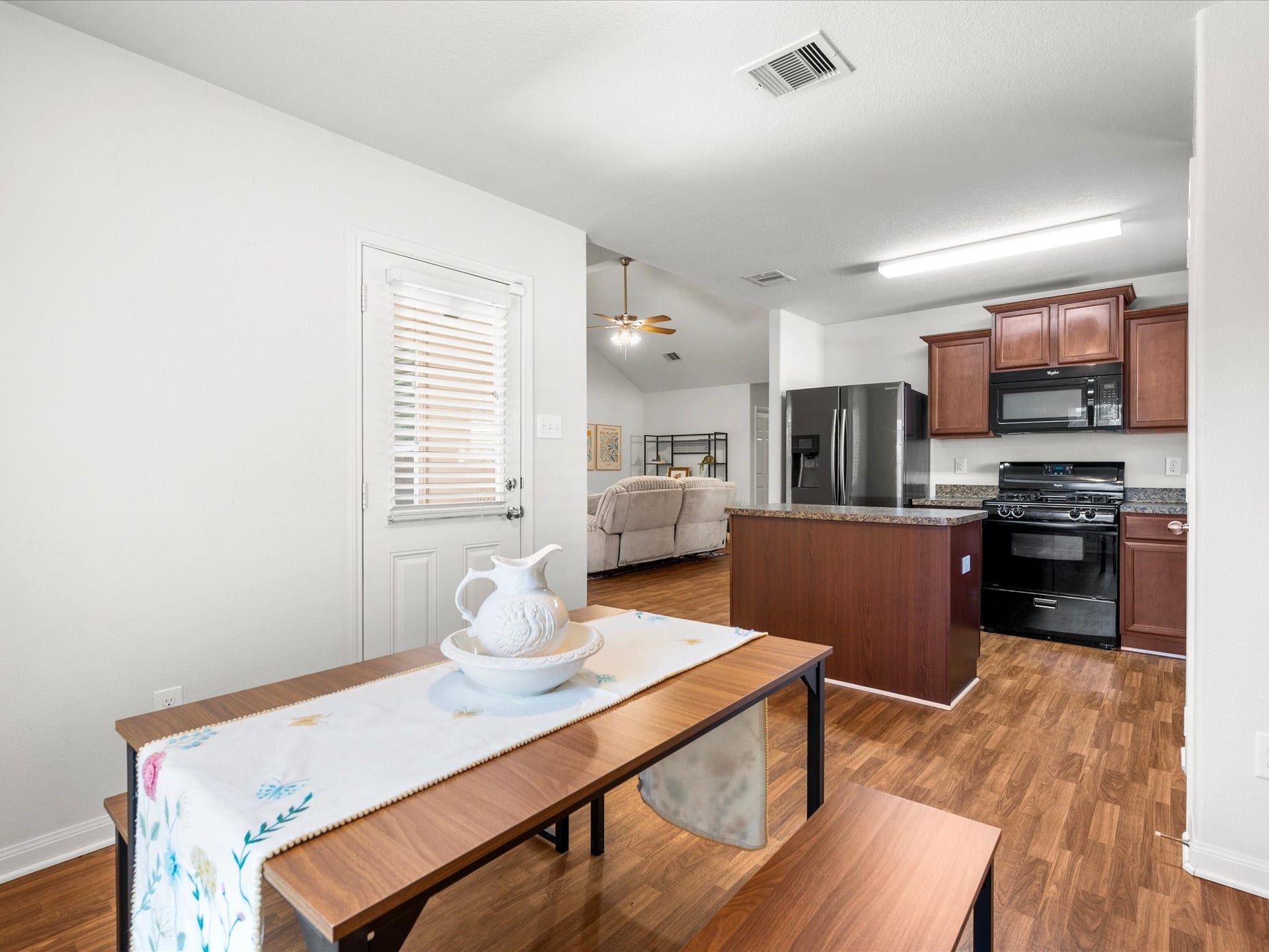 305 Pine Mist Lane, Conroe, TX 77304 Conveniently located next to the kitchen kitchen, this dining area offers an easy flow between spaces.