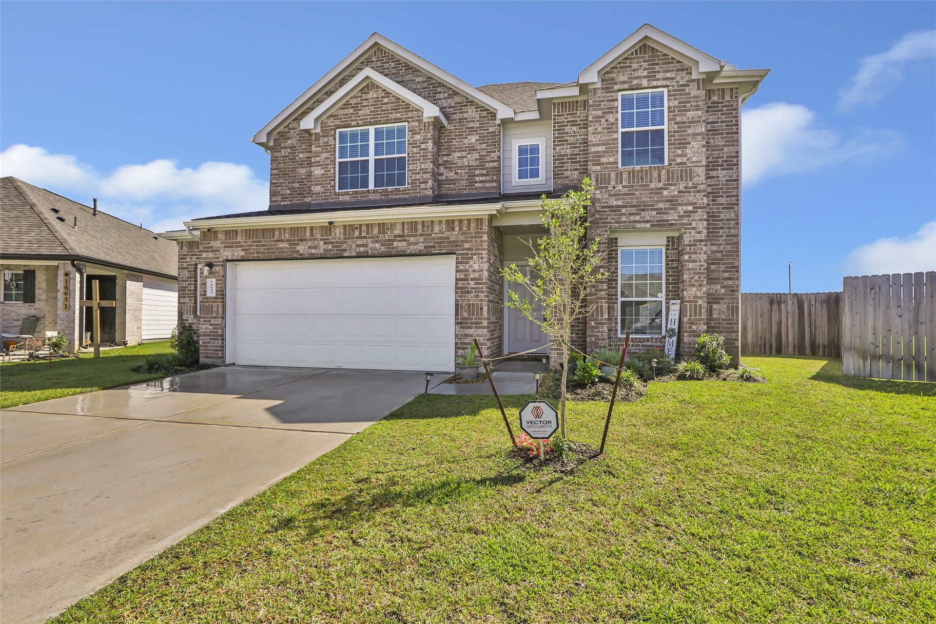 Spacious cul-de-sac lot offers ample space for outdoor activities.