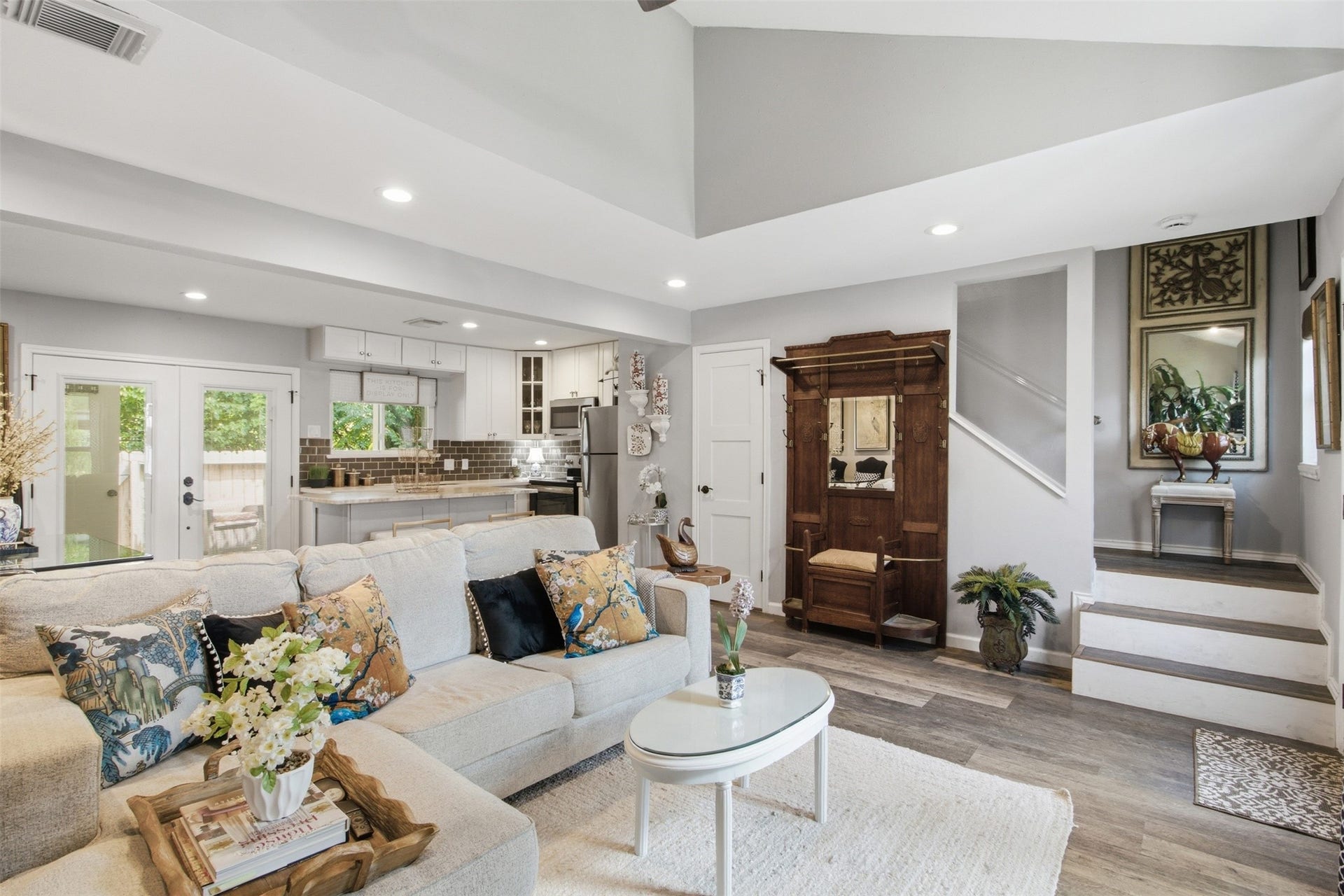 The first floor offers an open floor plan combining your living and dining space.