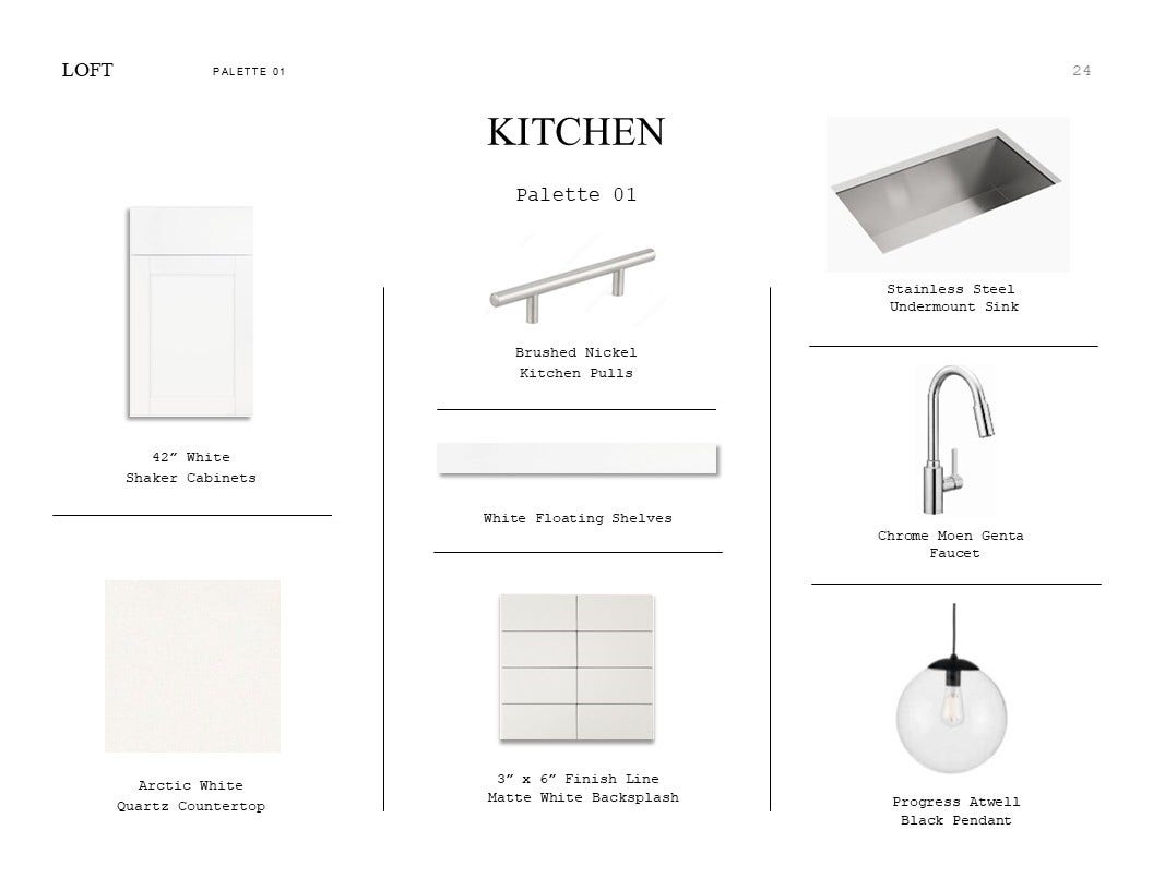 564 Day Station Drive, Dayton, TX 77535 Loft Look Palette 1: Kitchen Selection Sheet (*Artist rendering used for illustration purposes only.)