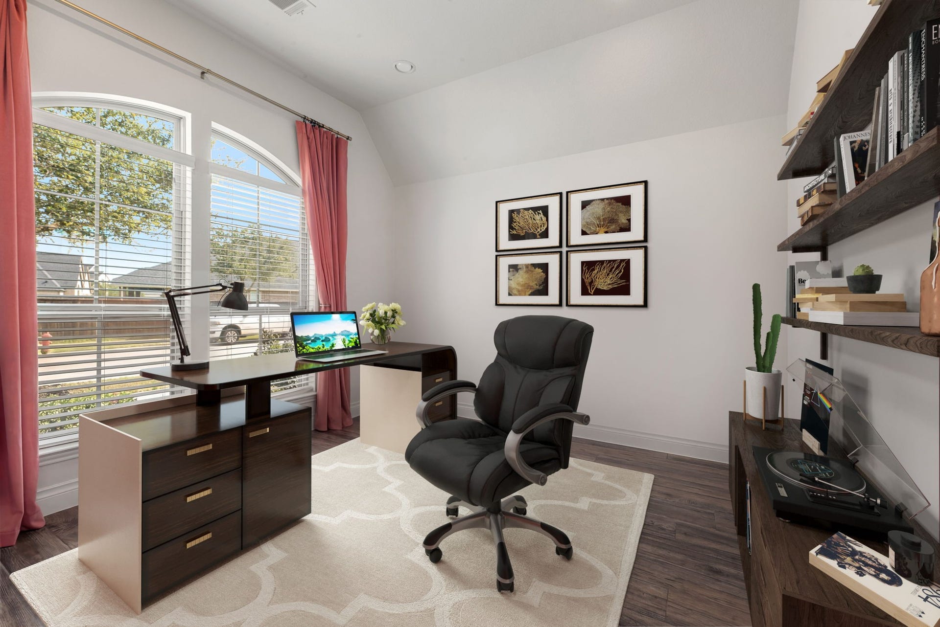 2419 Elmwood Trail, Katy, TX 77493 Private home office with large window, high ceilings, and plenty of natural light. Perfect space for working from home, study, or a flex room.