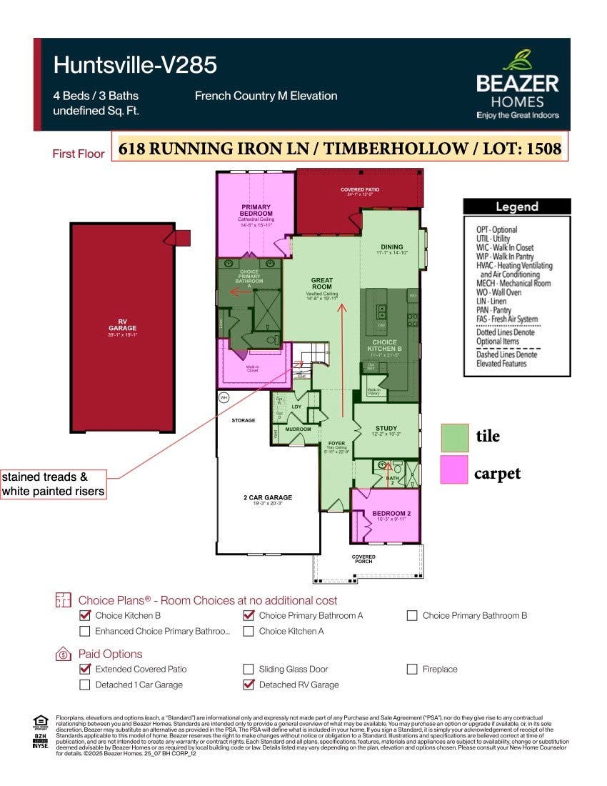 618 Running Iron Lane, Magnolia, TX 77354 Home features 4 bedrooms, 3 full baths, 2 car garage with storage, RV covered parking, and over 2,700 square feet of living space.