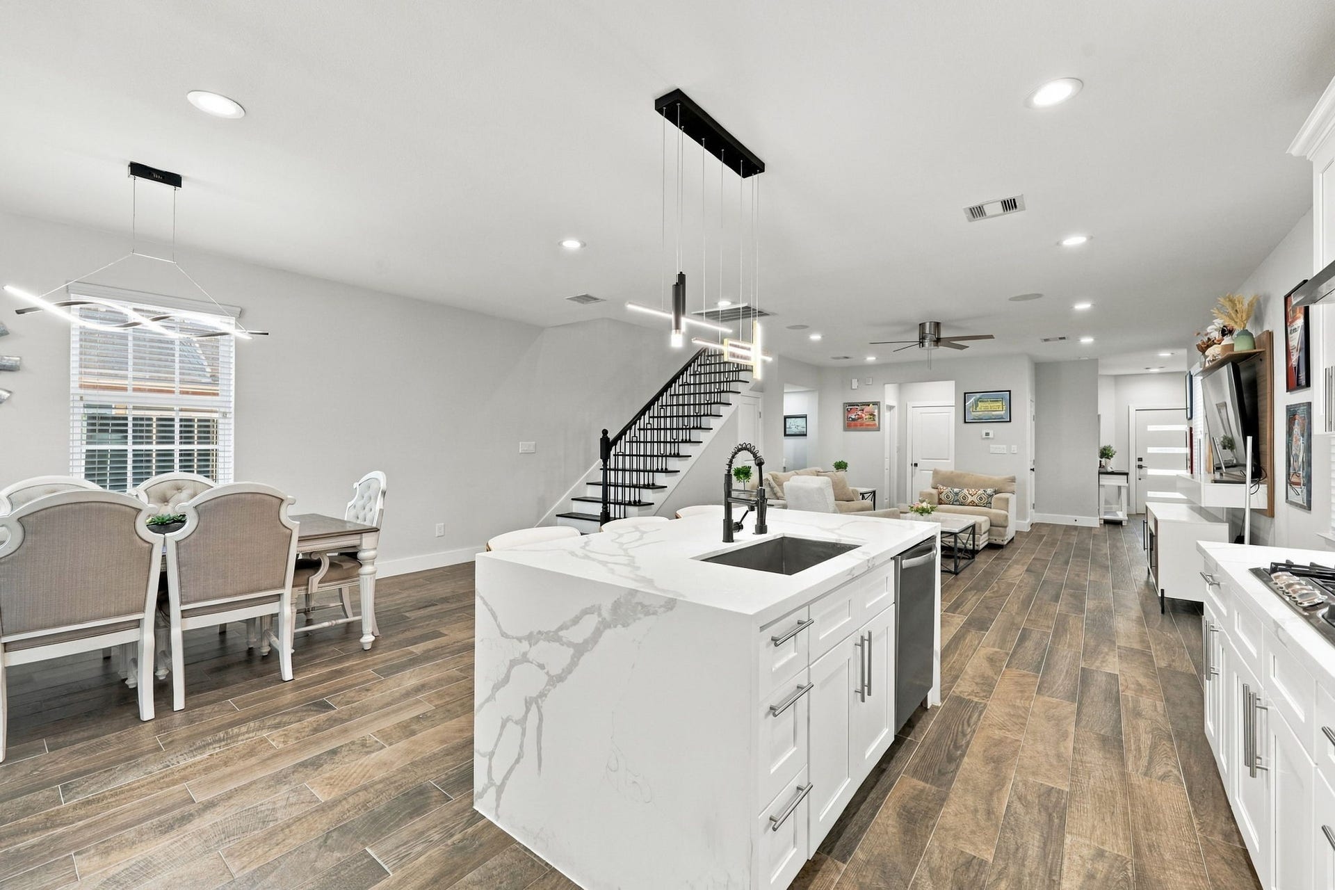 1116 Bennington Street, Houston, TX 77022 Kitchen seamlessly connects to the dining and living areas, creating an open, cohesive layout.