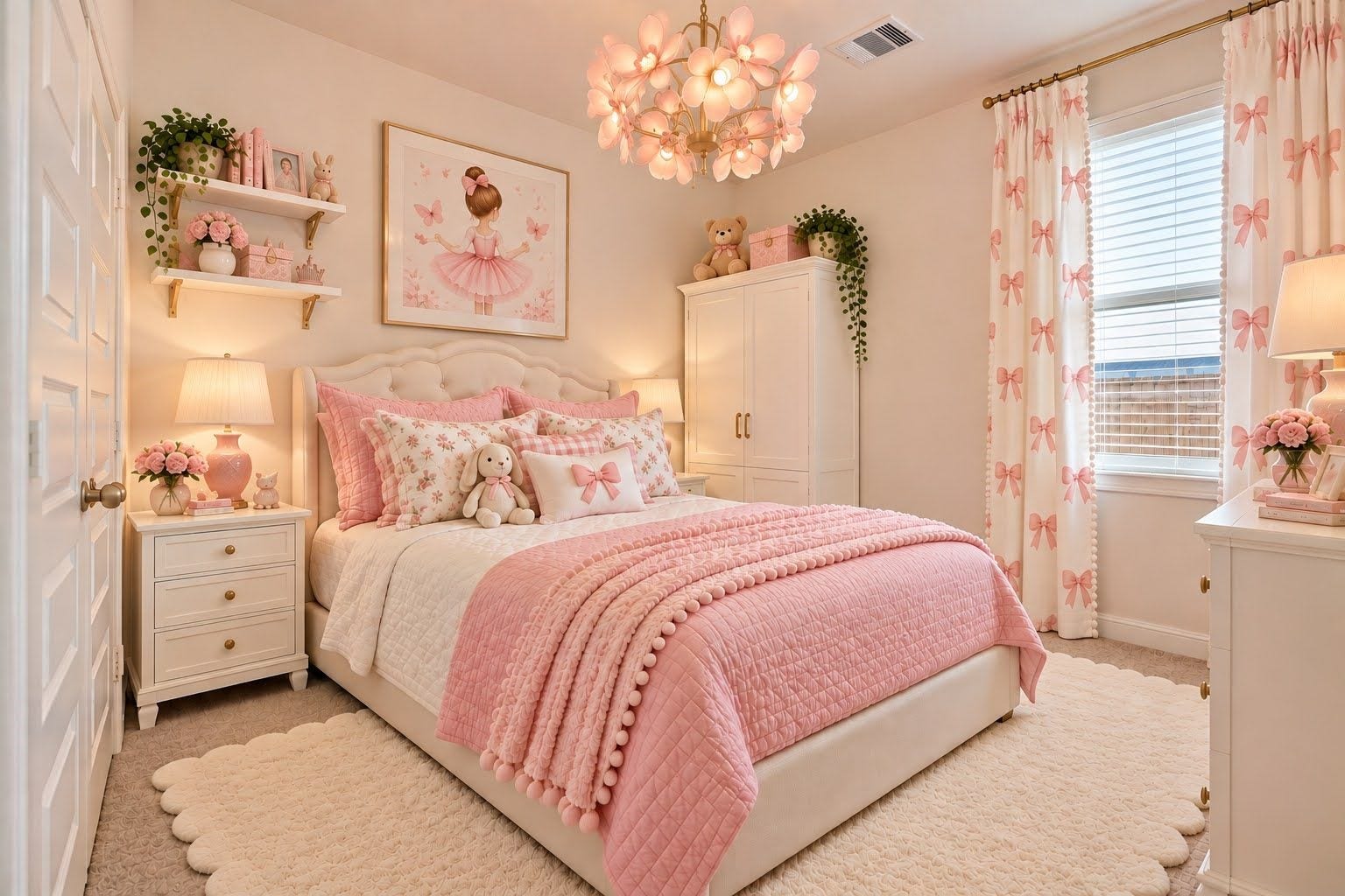 Secondary bedroom.  This one is digitally staged, and there's actually a ceiling fan in this room as well.