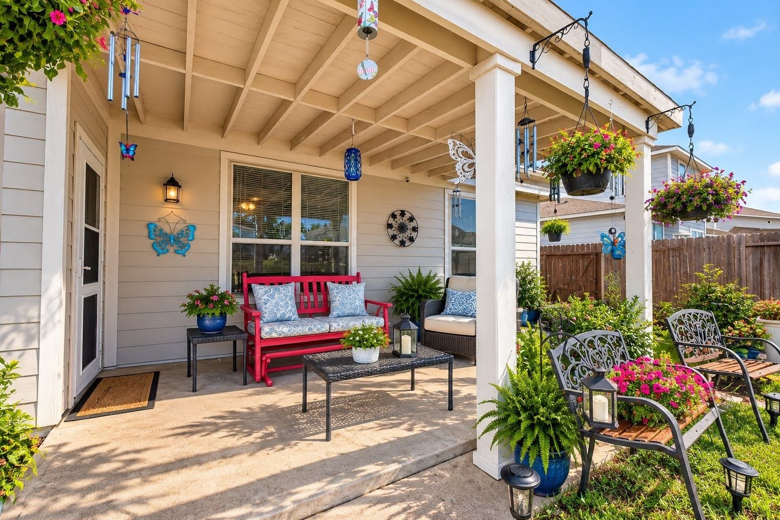 Large covered back patio
