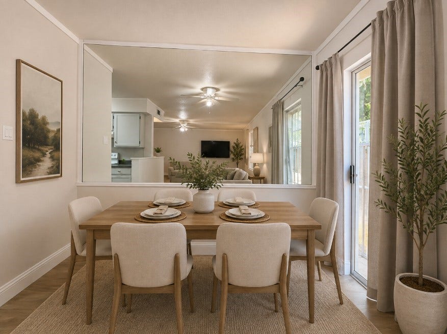 7400 Bellerive Drive, #1403, Houston, TX 77036 Dining area virtual staging