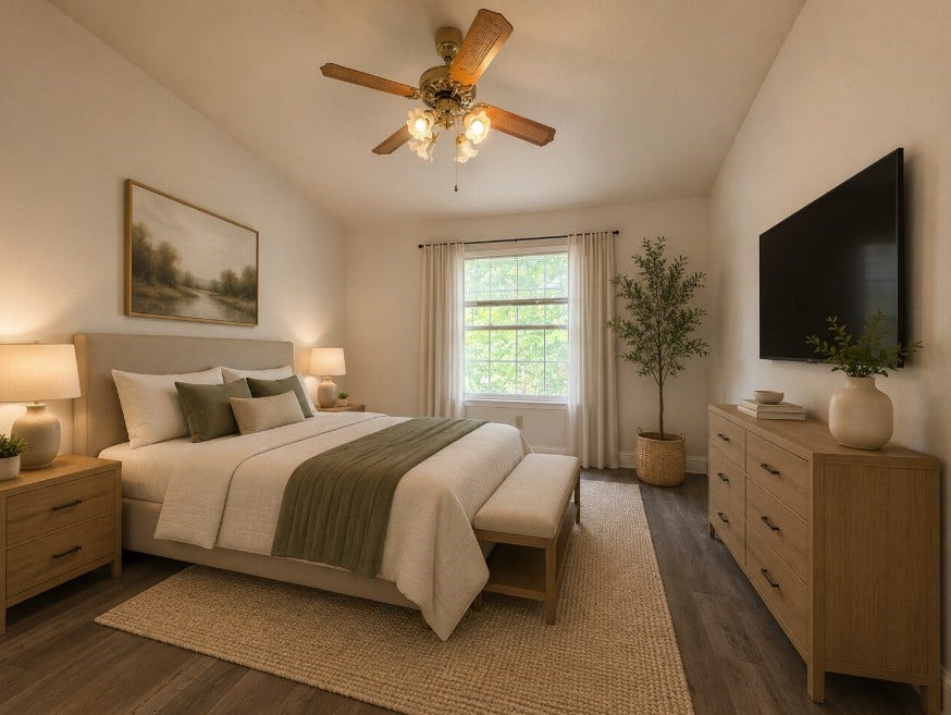 7400 Bellerive Drive, #1403, Houston, TX 77036 Master bedroom virtual staging