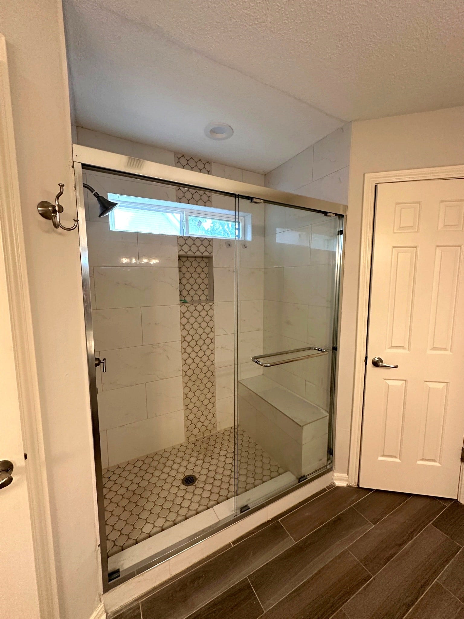 Primary shower with custom tile!
