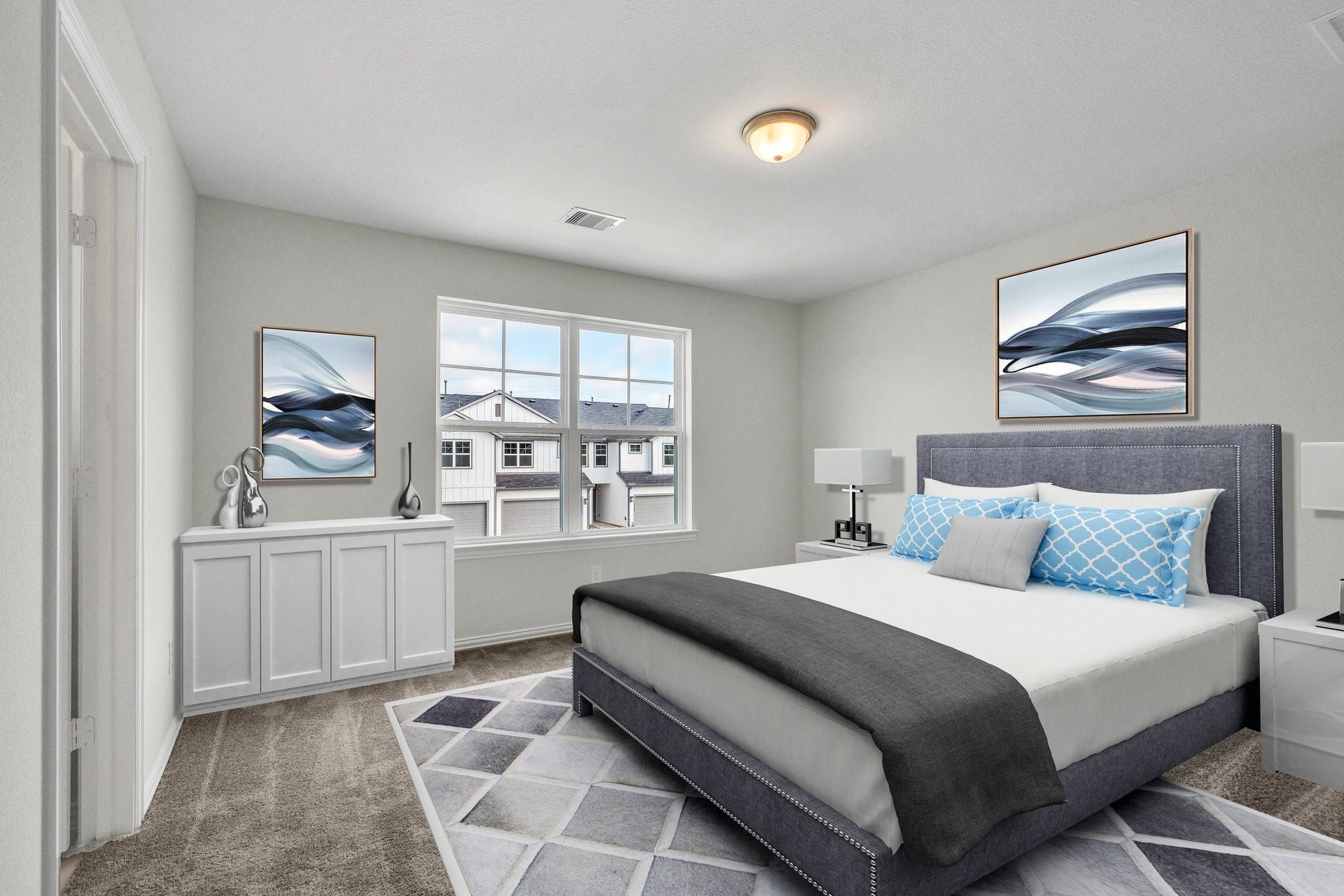 27839 Western Creek Ct, Katy, TX 77494 Beautiful primary room with in-suit bathroom. *Virtually staged