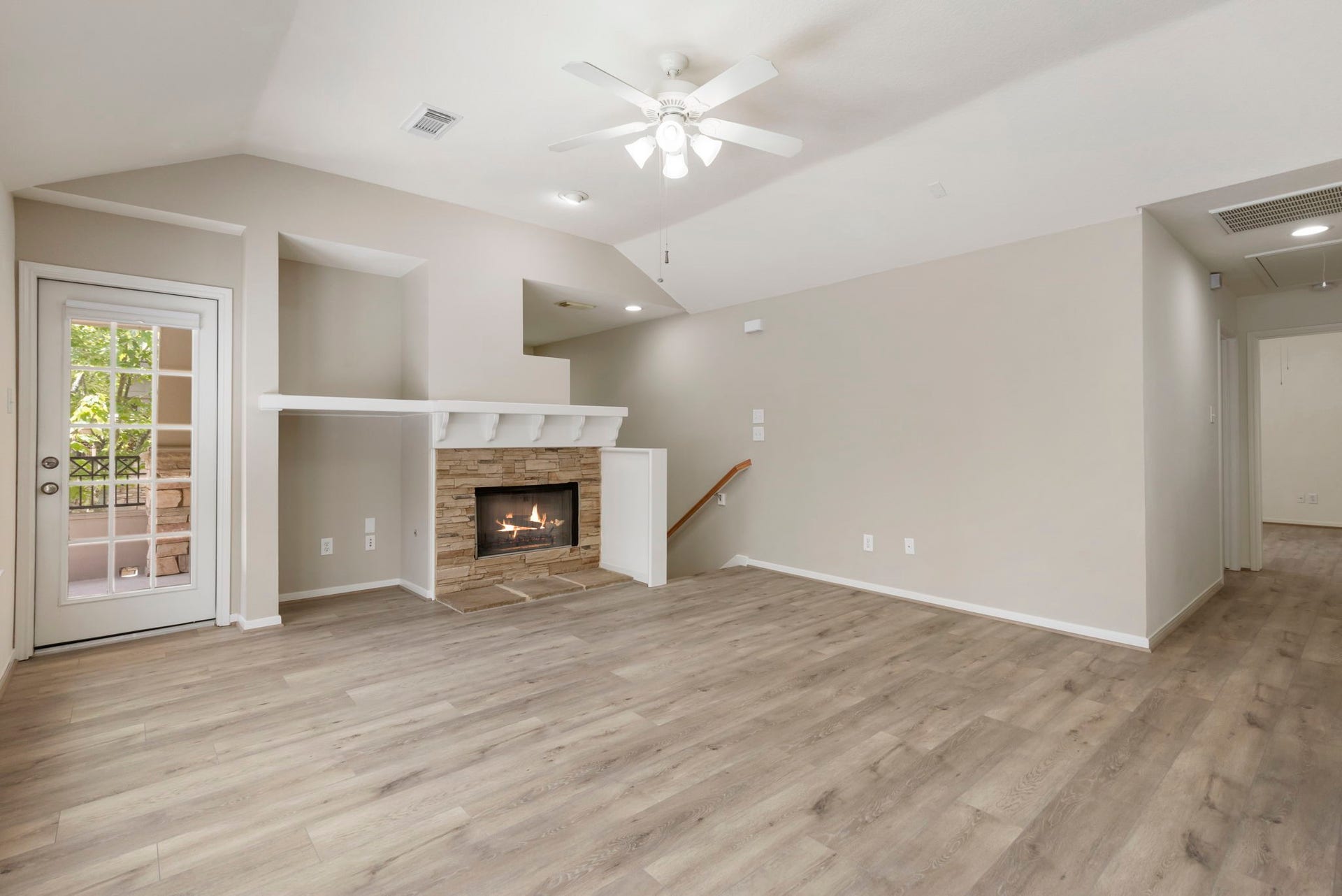 Like new home with fresh paint, brand new flooring, stainless steel appliances, and updated countertops and lighting!