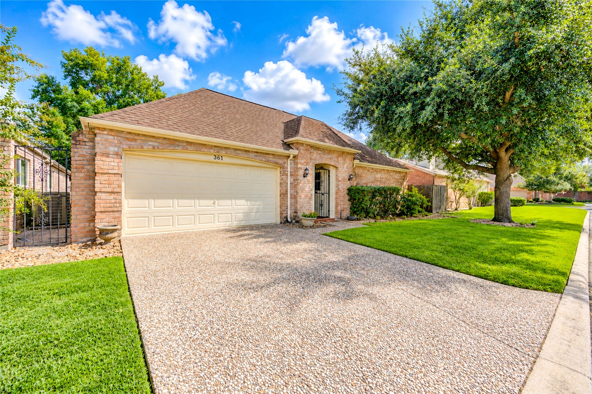 361 Champions Colony III, Houston, TX 77069 Charming brick home with a spacious two-car garage, water and mowing are included in dues. New lighting in bedrooms and bathrooms.