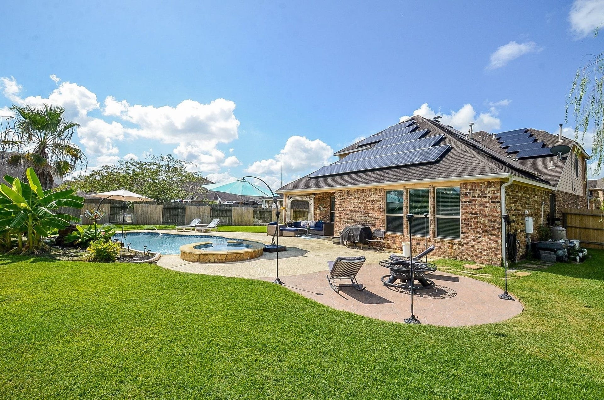 19802 Mulberry Pine Lane, Cypress, TX 77429 Solar panels will keep your utility bills low.