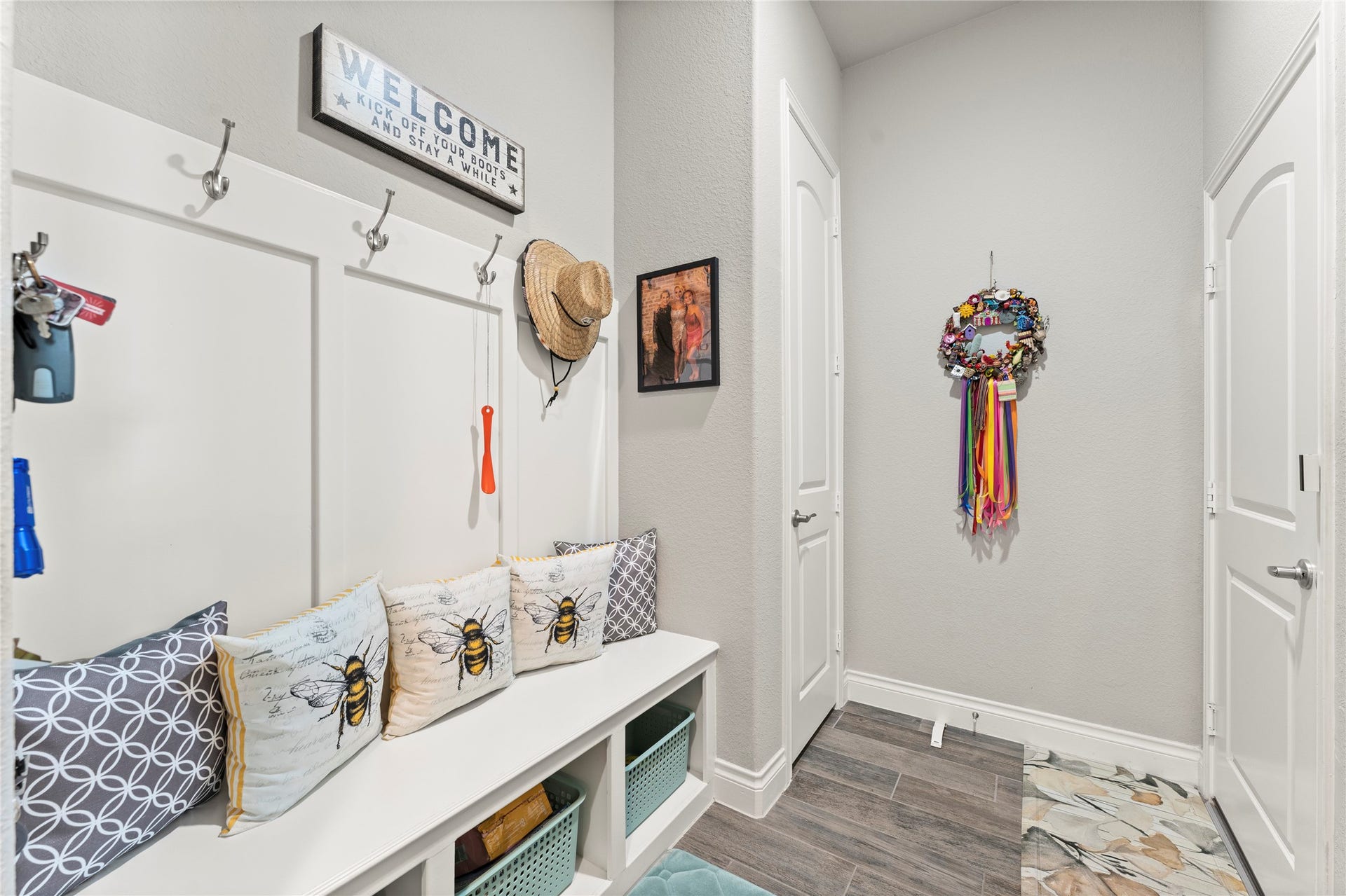 28155 Briarwood Pass, Spring, TX 77386 Convenient garage entry with a practical space for coats, backpacks, bags and more.