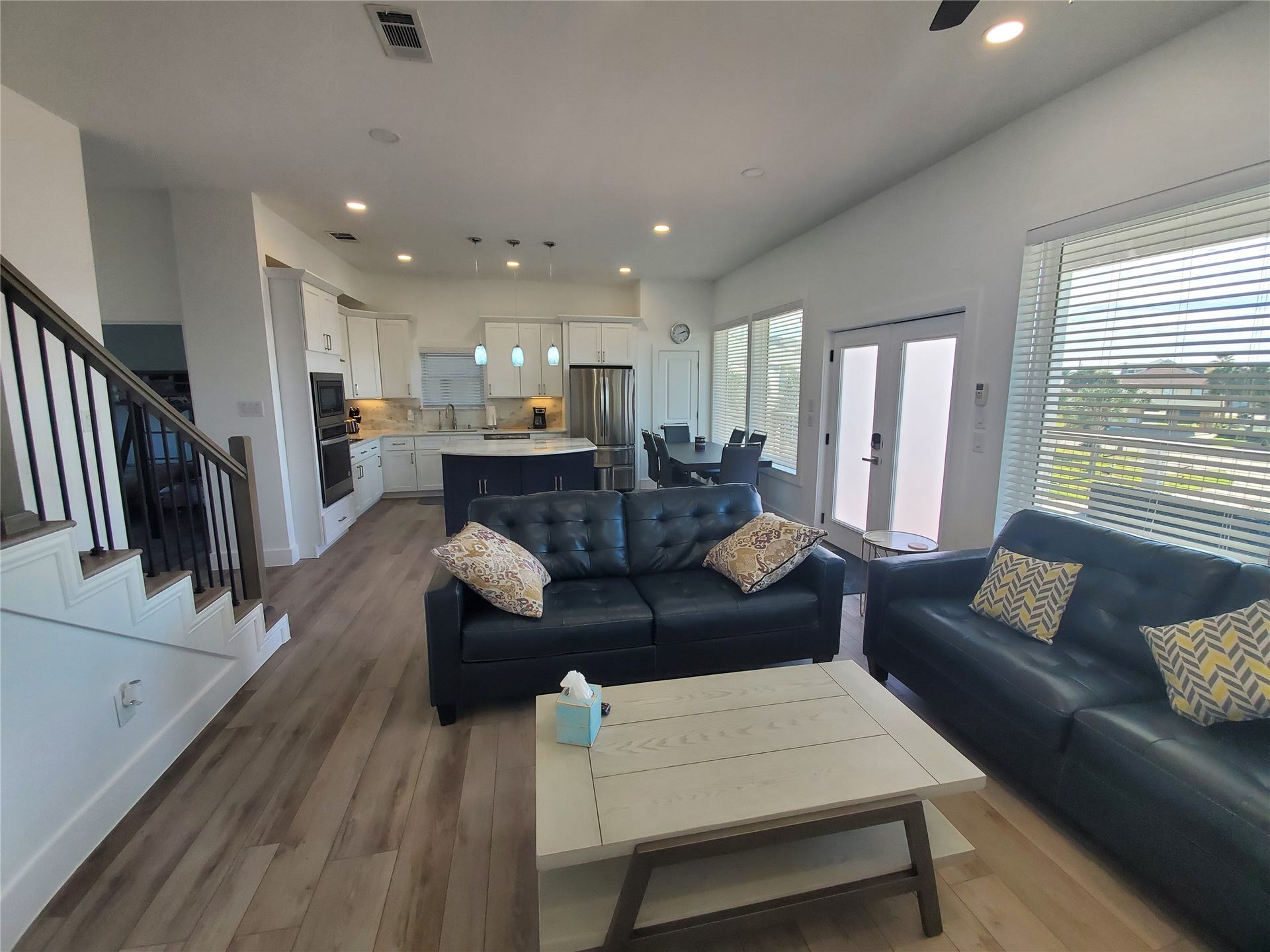 3903 Pirates Beach Blvd Court, Galveston, TX 77554 Living room view into kitchen/dining area