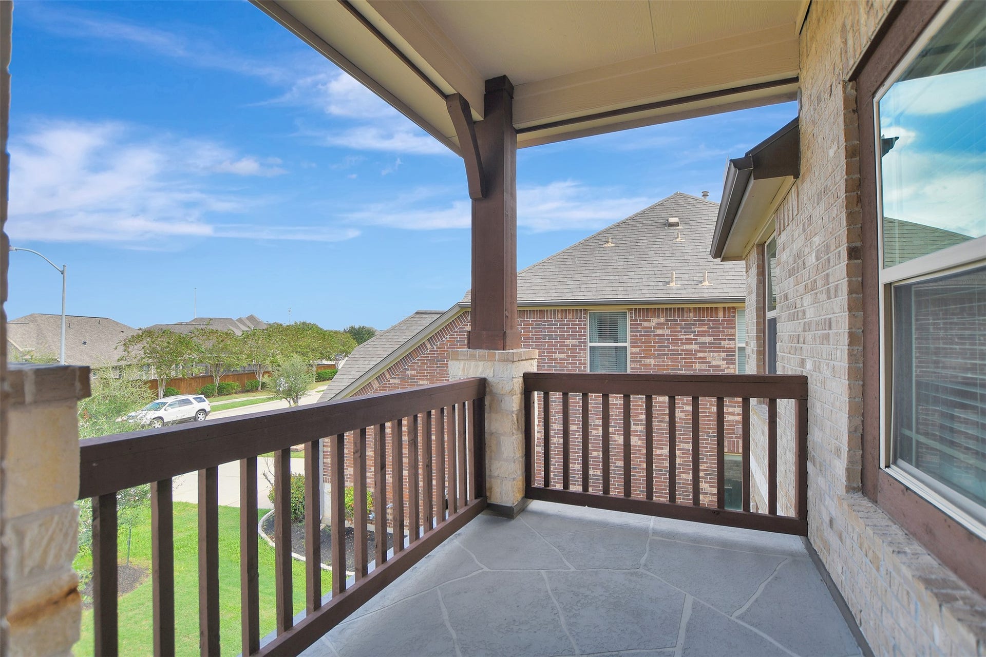 Beautiful covered balcony.