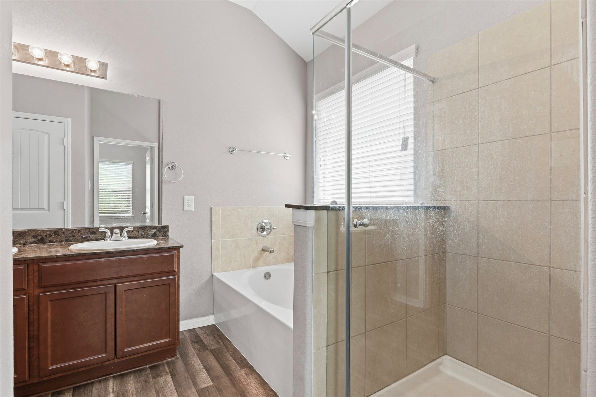 135 Piney Pathway, Magnolia, TX 77354 Primary bathroom with separate shower and garden tub