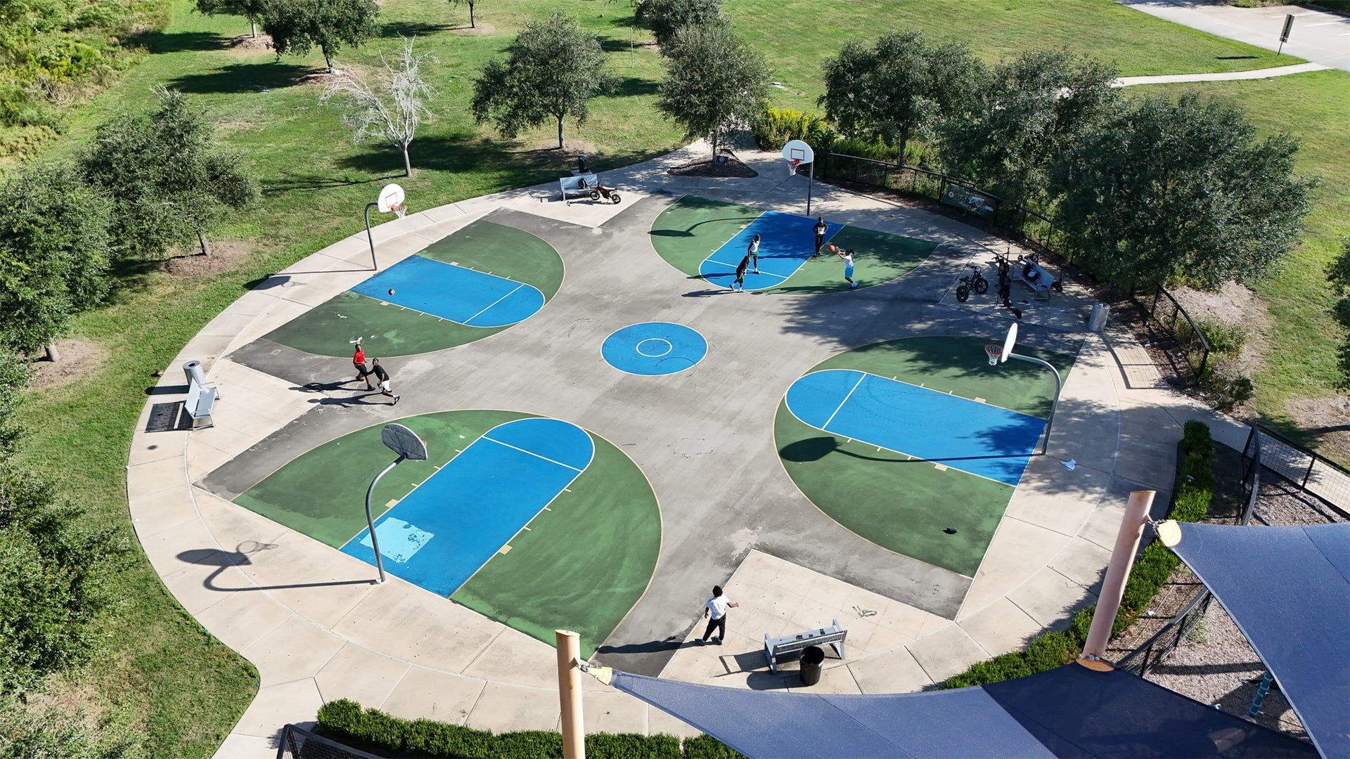 3707 Amoroso Drive, Iowa Colony, TX 77583 Bring your jump shot or your competitive spirit to the community basketball courts.