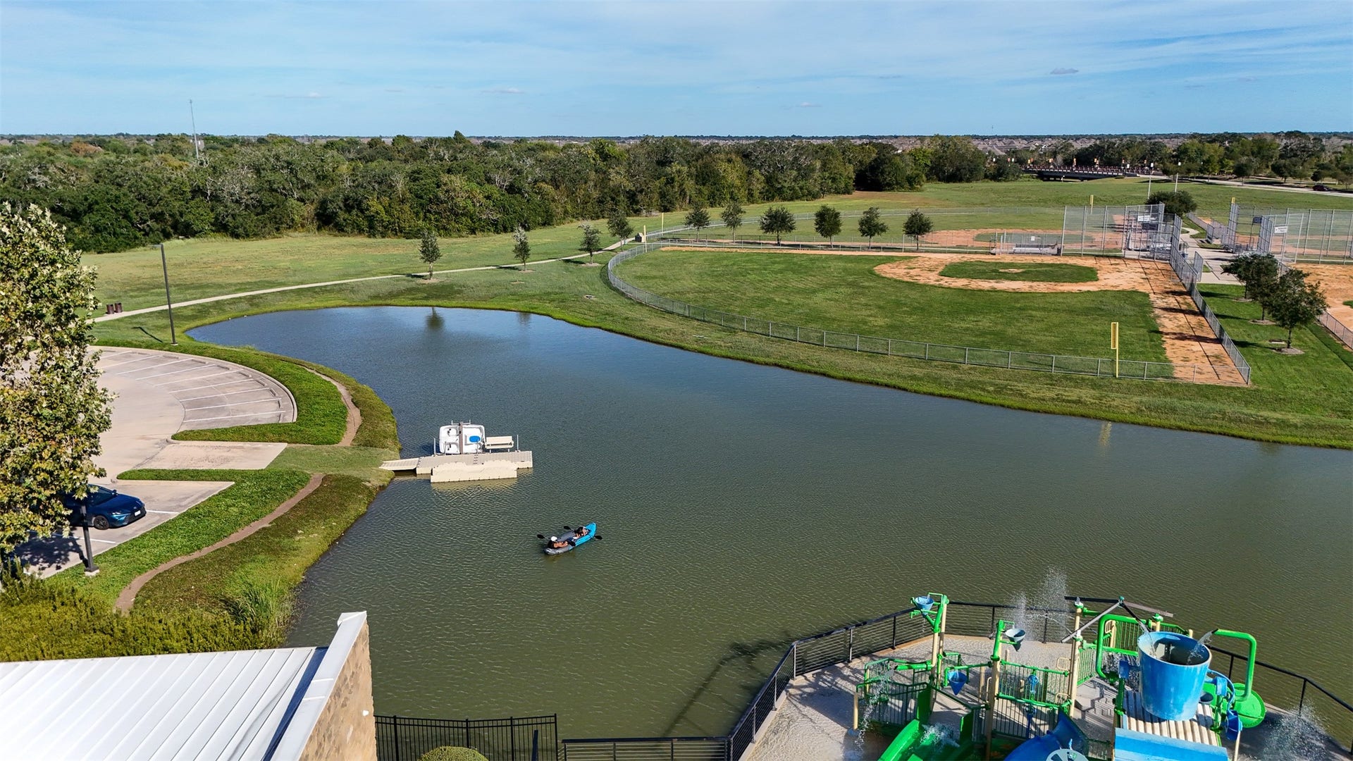 3707 Amoroso Drive, Iowa Colony, TX 77583 Lakeside views, winding paths and baseball fields add more variety to your outdoor routine.