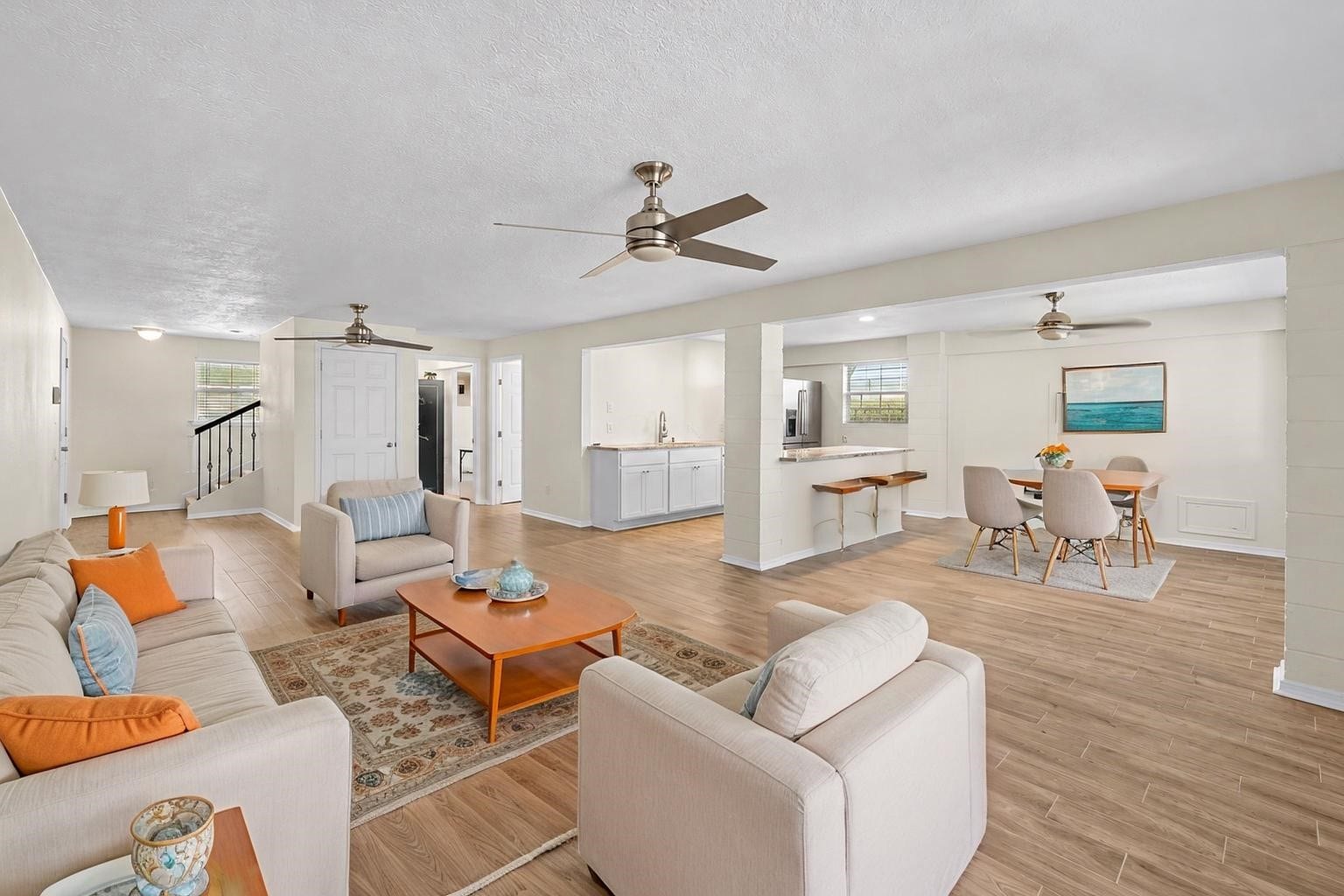 218 BARRACUDA Street, Bayou Vista, TX 77563 Virtually staged downstairs living area