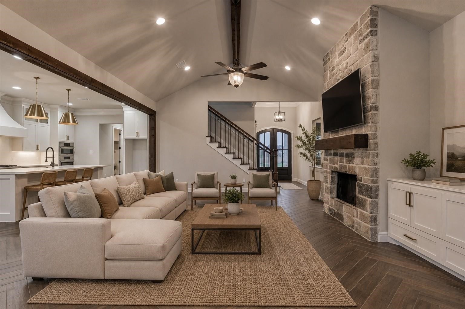 11618 Renaissance Drive, Montgomery, TX 77356 Digitally staged living room for furniture placement idea.