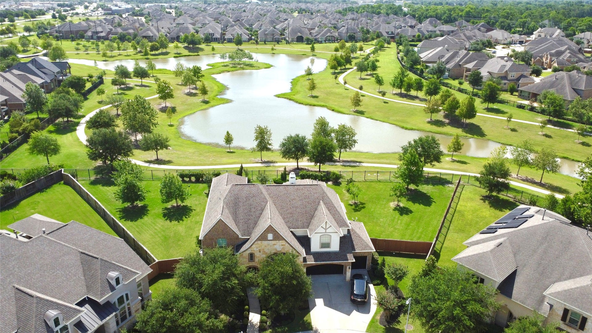 Aerial view of the incredible lot with the best views in Richmond.