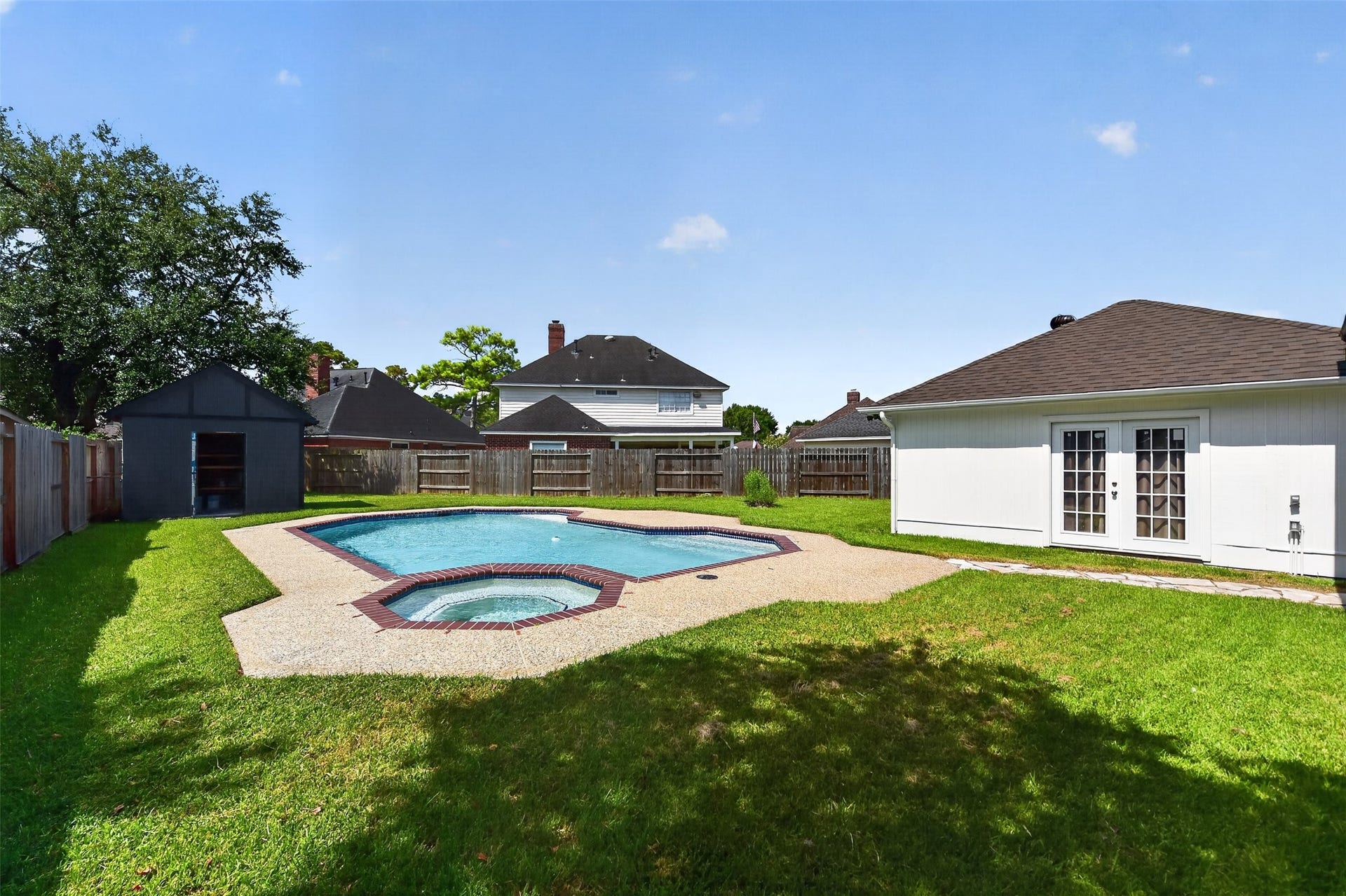 Spacious backyard.