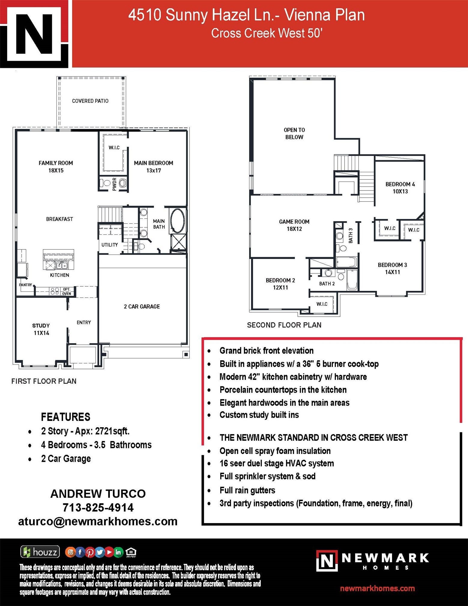 4510 Sunny Hazel Lane, Fulshear, TX 77441 Vienna Floorplan