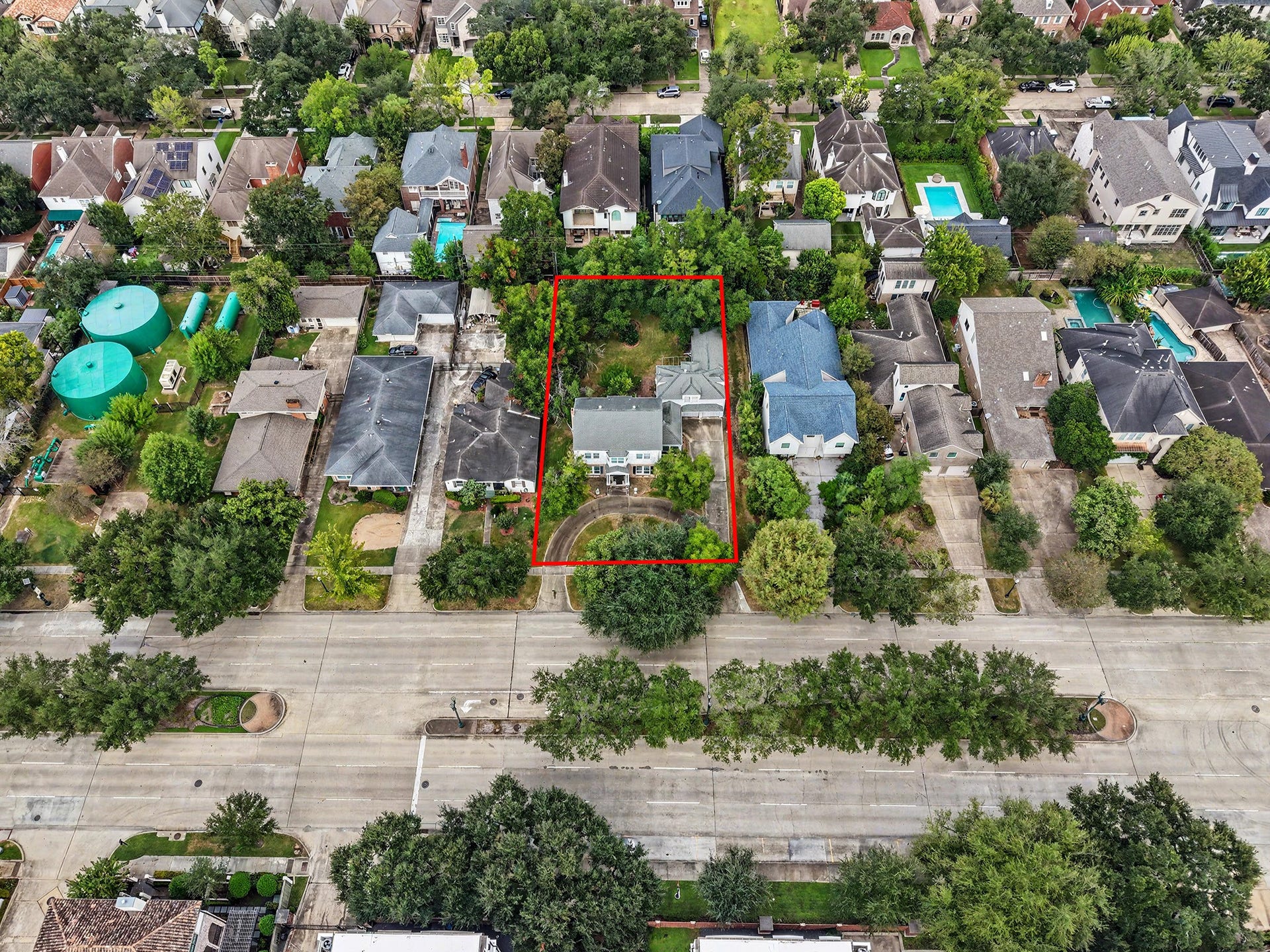 3736 Bellaire Boulevard, Southside Place, TX 77025 From the Boulevard.