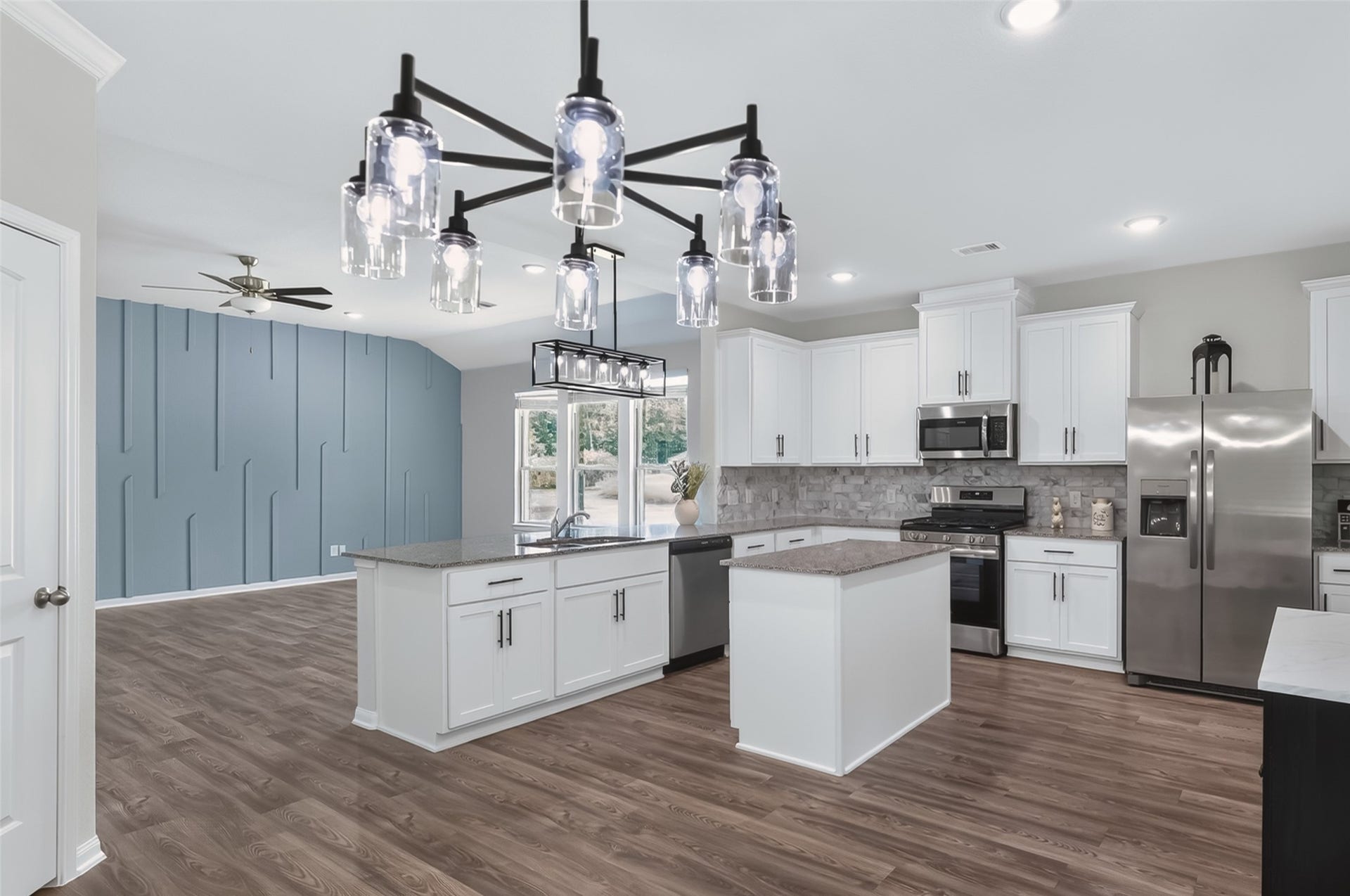 1295 Road 66112, Dayton, TX 77535 Kitchen showing granite counter tops and island